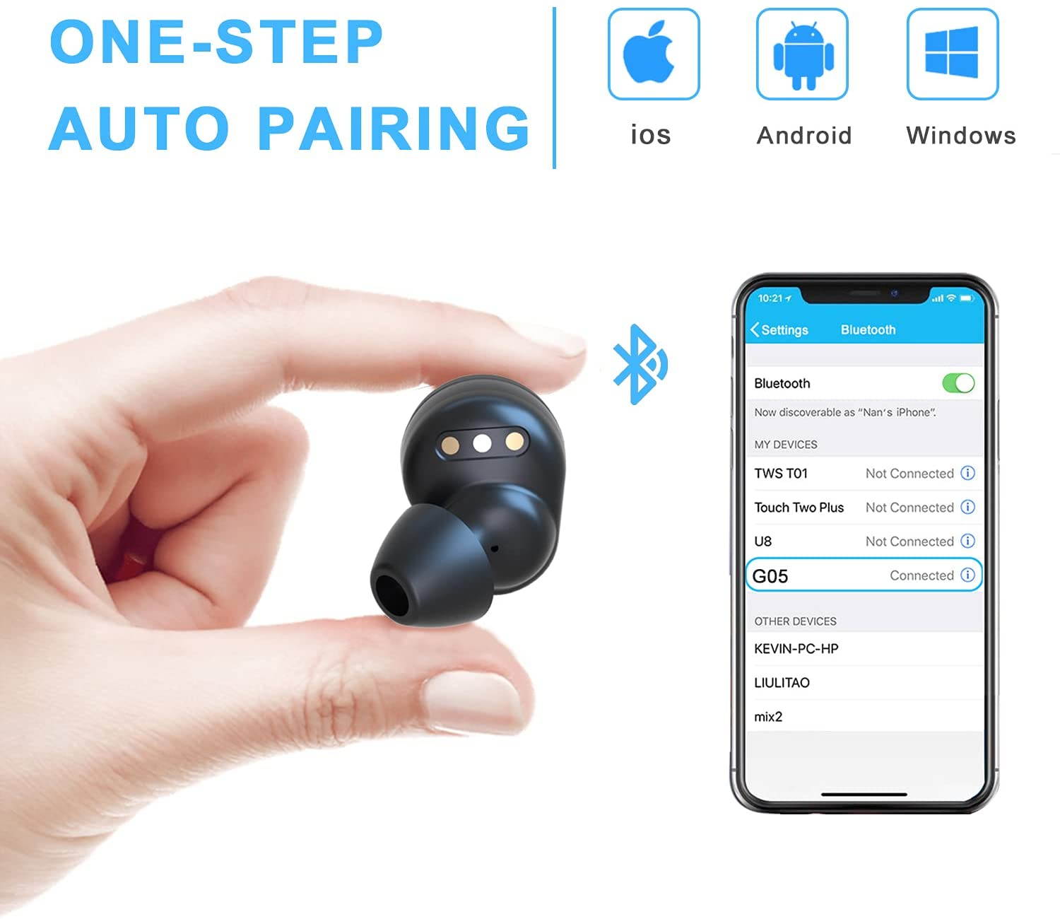 Abelanja TWS Bluetooth 5.0 Earphones Wireless Head phones 2000mAh 9D HIFI Touch Control Earbuds Sports Waterproof Headset