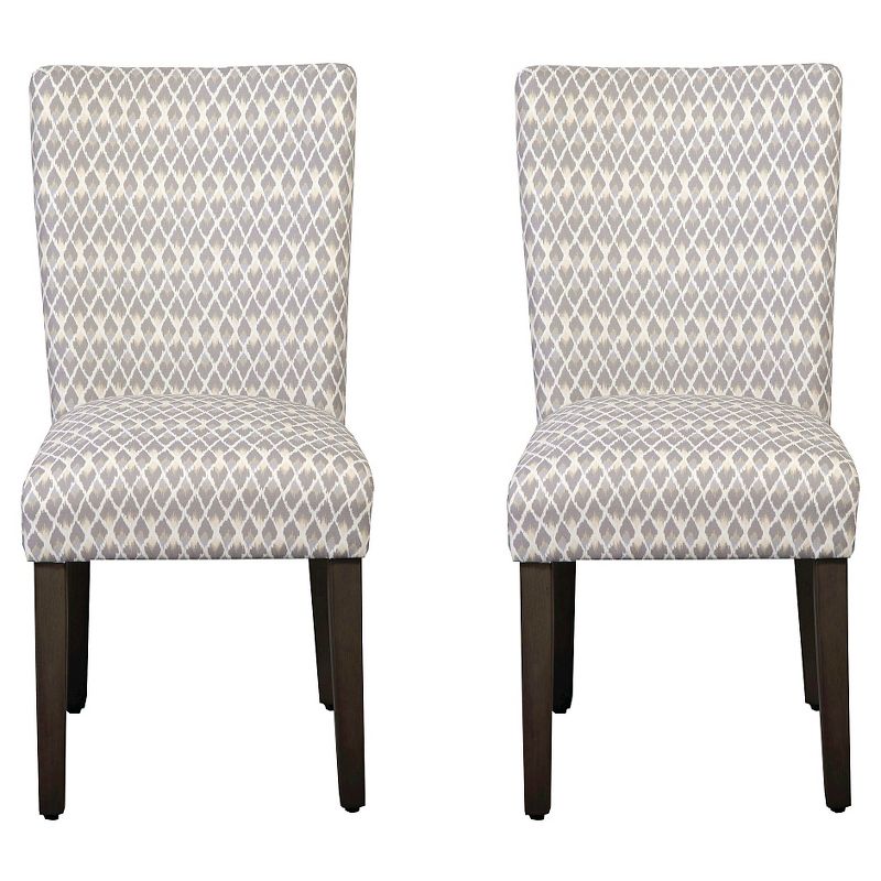 Set of 2 Parson Dining Chair Wood/Gray Diamond - HomePop