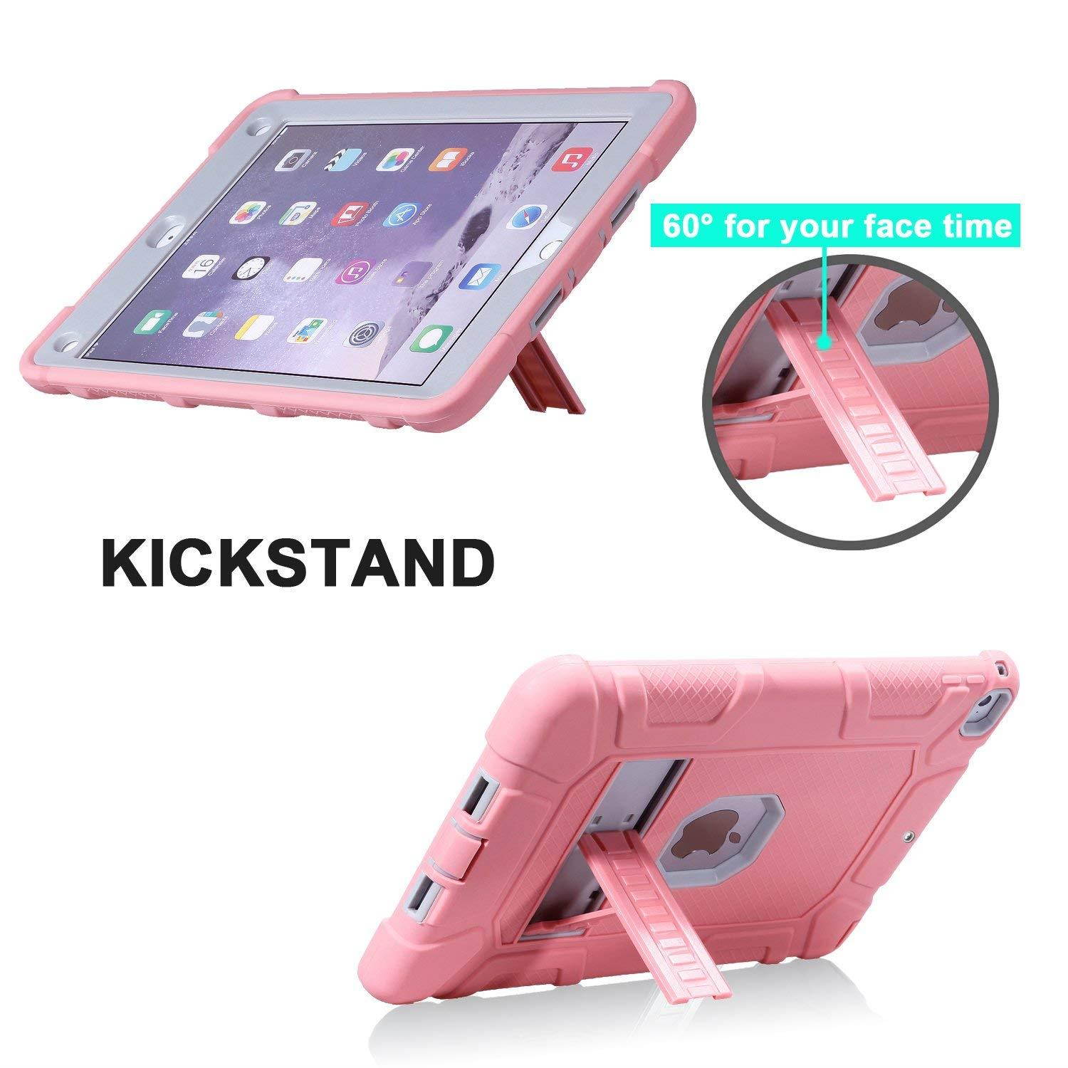 iPad 6th Generation Cases, iPad 2018 Case, iPad 9.7 Inch Case,Hybrid Shockproof Rugged Drop Protection Cover Built with Kickstand for New iPad 9.7 inch A1893/A1954/A1822,/A1823