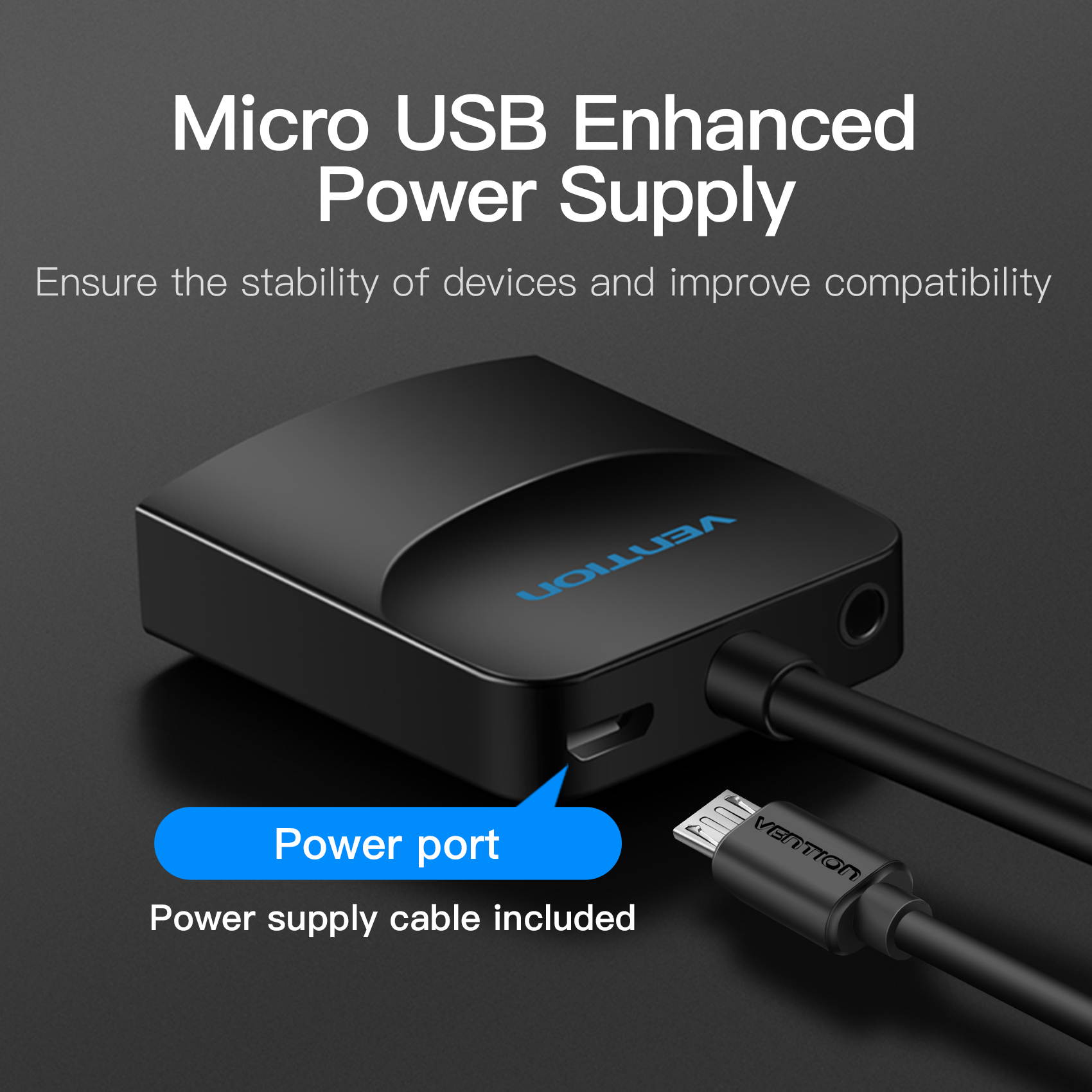 VENTION 1080P VGA to HDMI Adapter Male to Female Cable for Computer, Desktop, Laptop, PC, Monitor, HDTV (PC VGA Source Output to TV/Monitor with HDMI Connector)