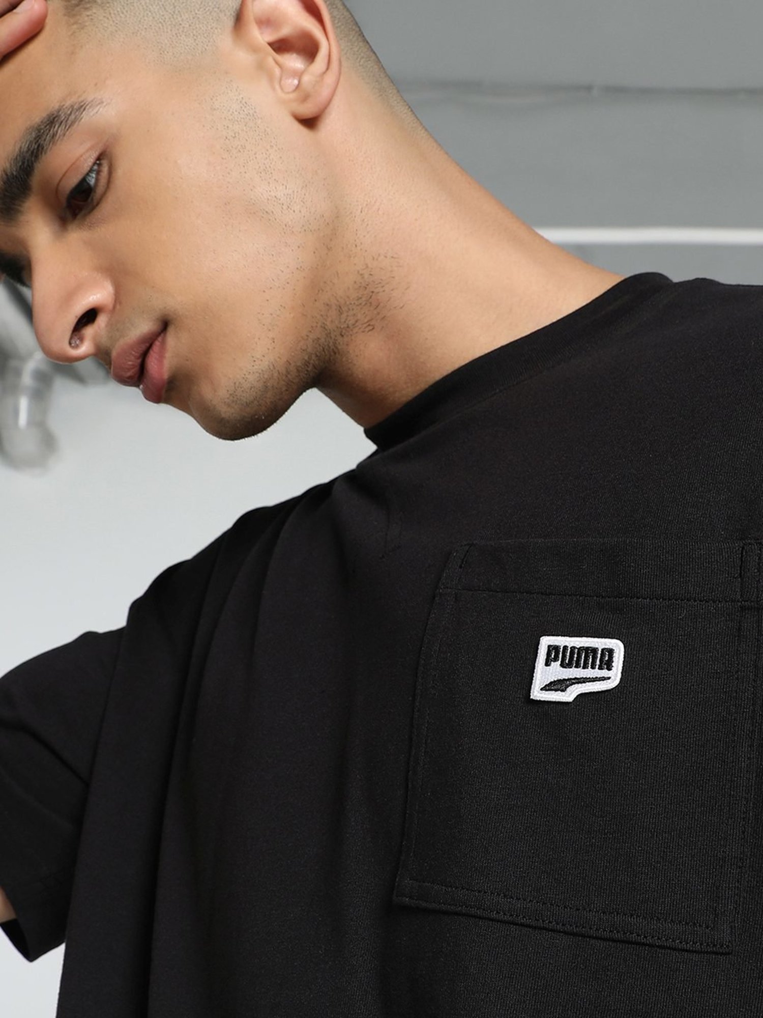 Puma Black Cotton Relaxed Fit Unisex T-Shirt