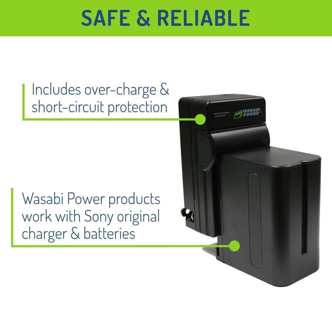 Wasabi Power Battery (2-Pack) and Charger for Sony NP-F975, NP-F970, NP-F960, NP-F950