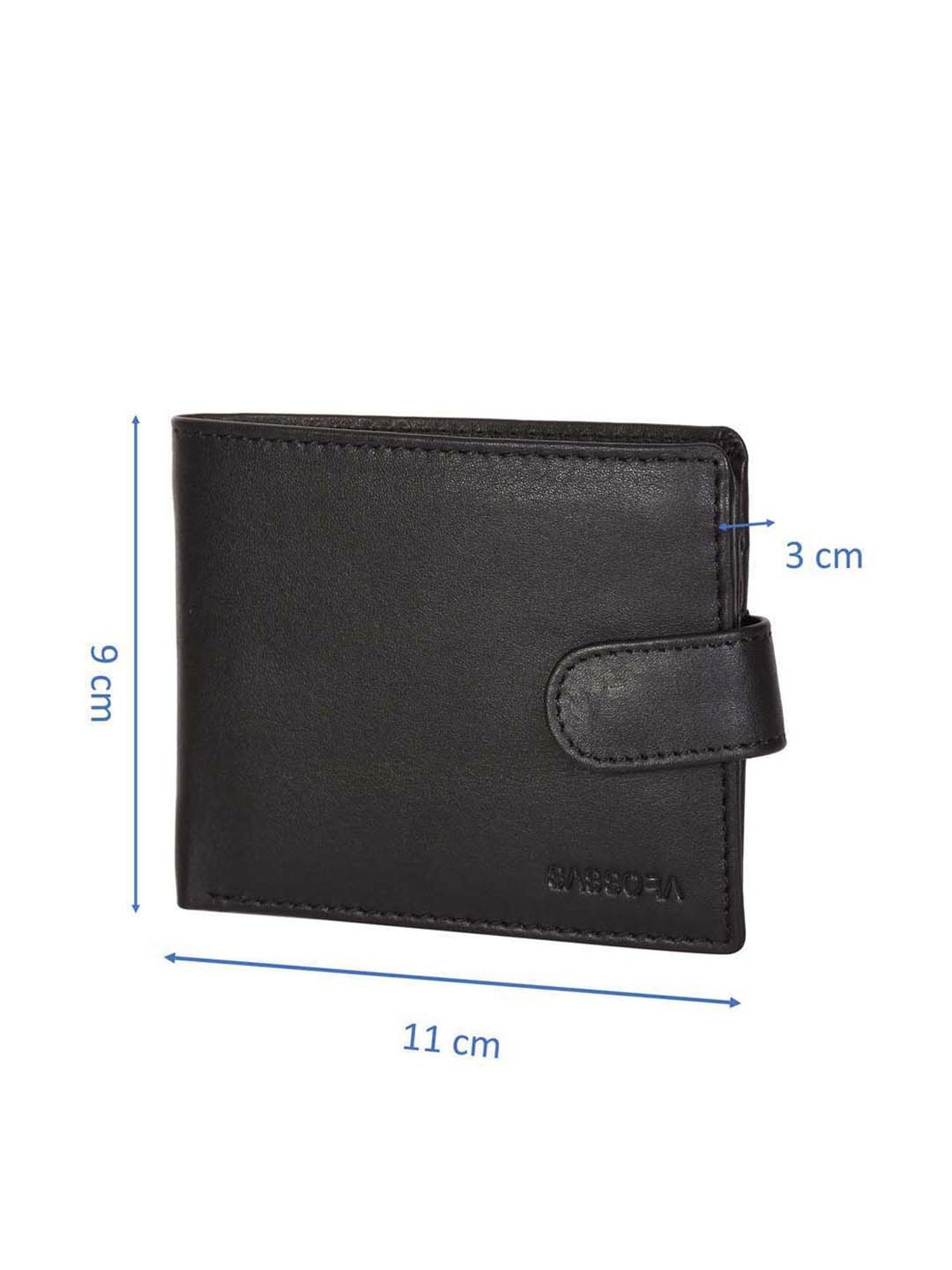 SASSORA Black Casual Leather Rfid Bi-Fold Wallet for Men