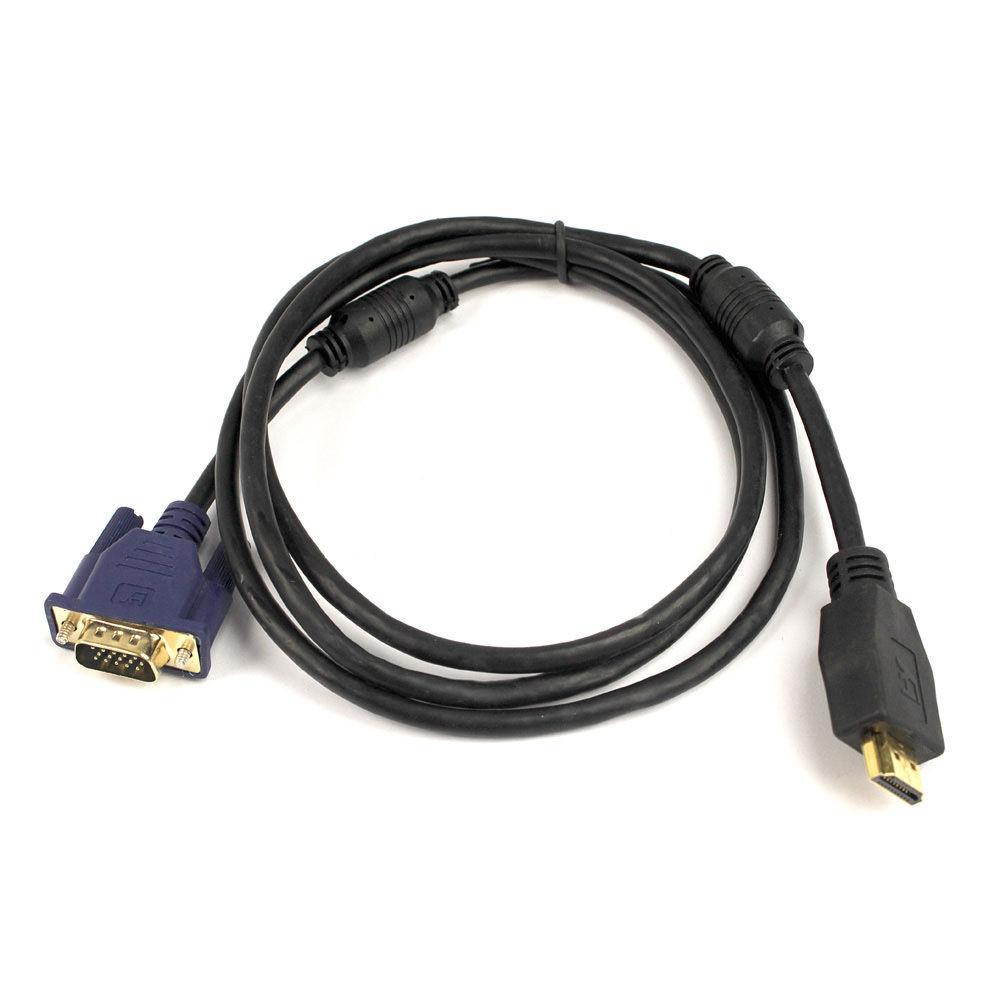 1.8M Gold HDMI Male to VGA HD-15pin Male Cable 6 feet
