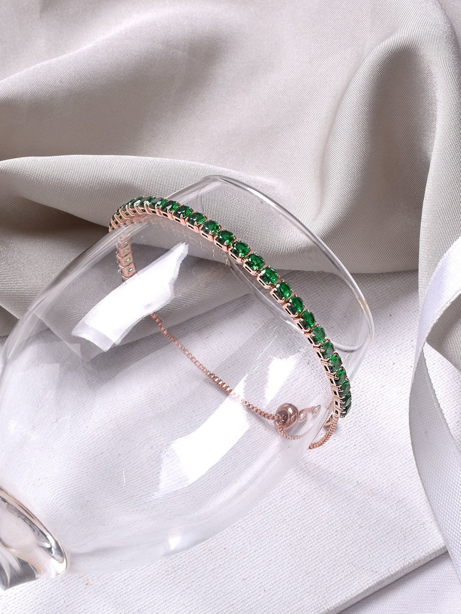 Joker & Witch Party Essentials Nora Gold Green Tennis Bracelet