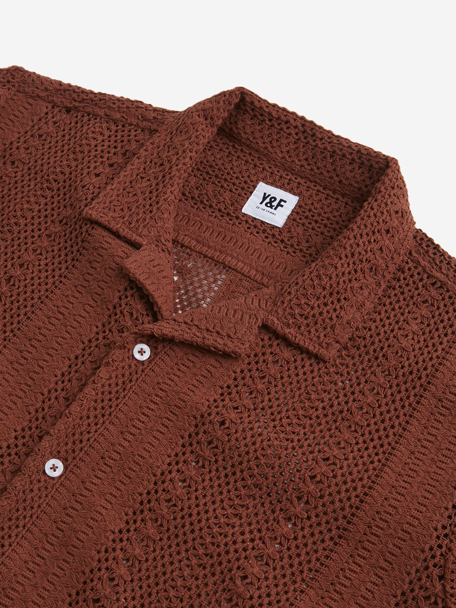 Y&F Kids by Westside Brown Knit-Textured Shirt