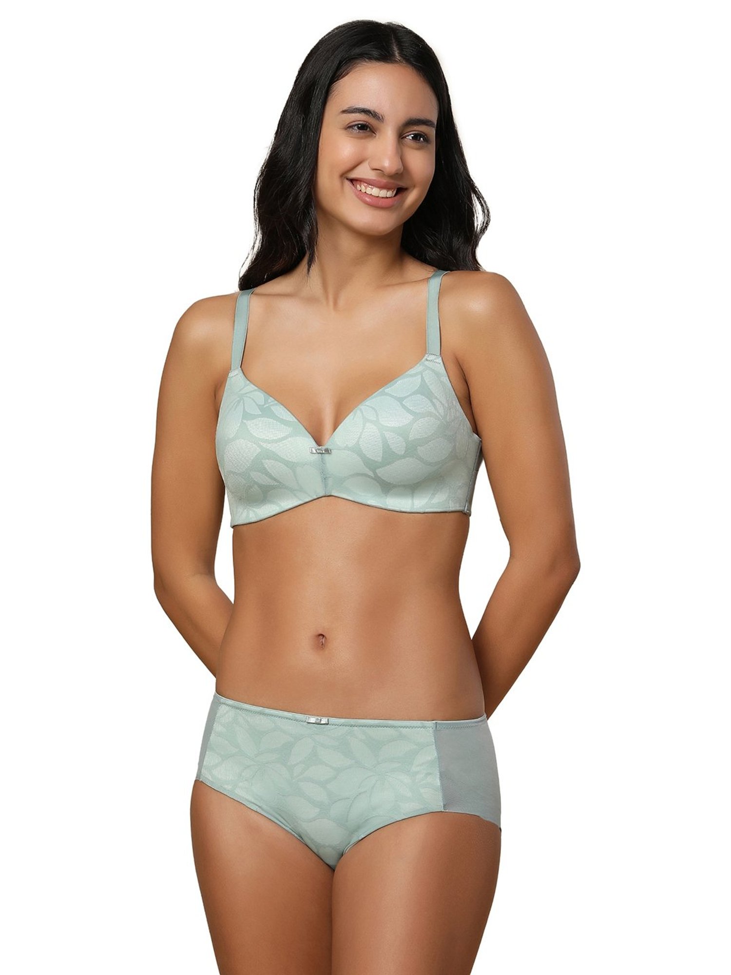 Triumph Green Floral Full Coverage T-Shirt Bra