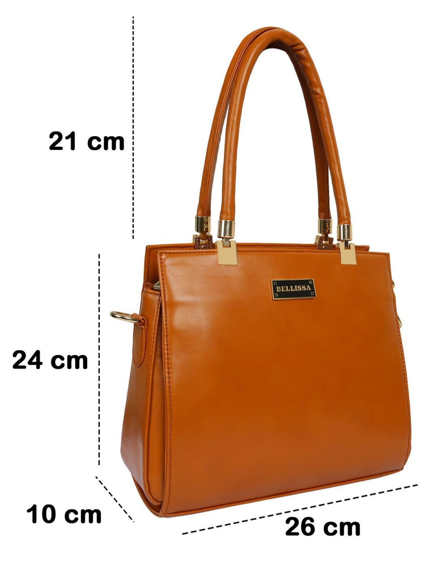 Bellissa Tan Solid Medium Premium Shoulder Handbag