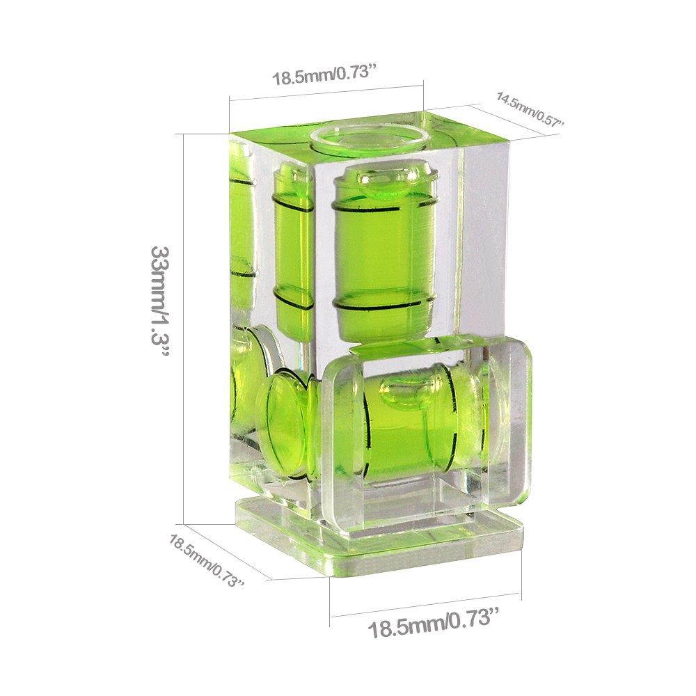 Camera Level Hot Shoe Bubble Level Hot Shoe Cover w/Standard Shoe Mount for Sony A6000 A6300 Canon Nikon Panasonic [Combo Pack -2 Axis and 1 Axis]