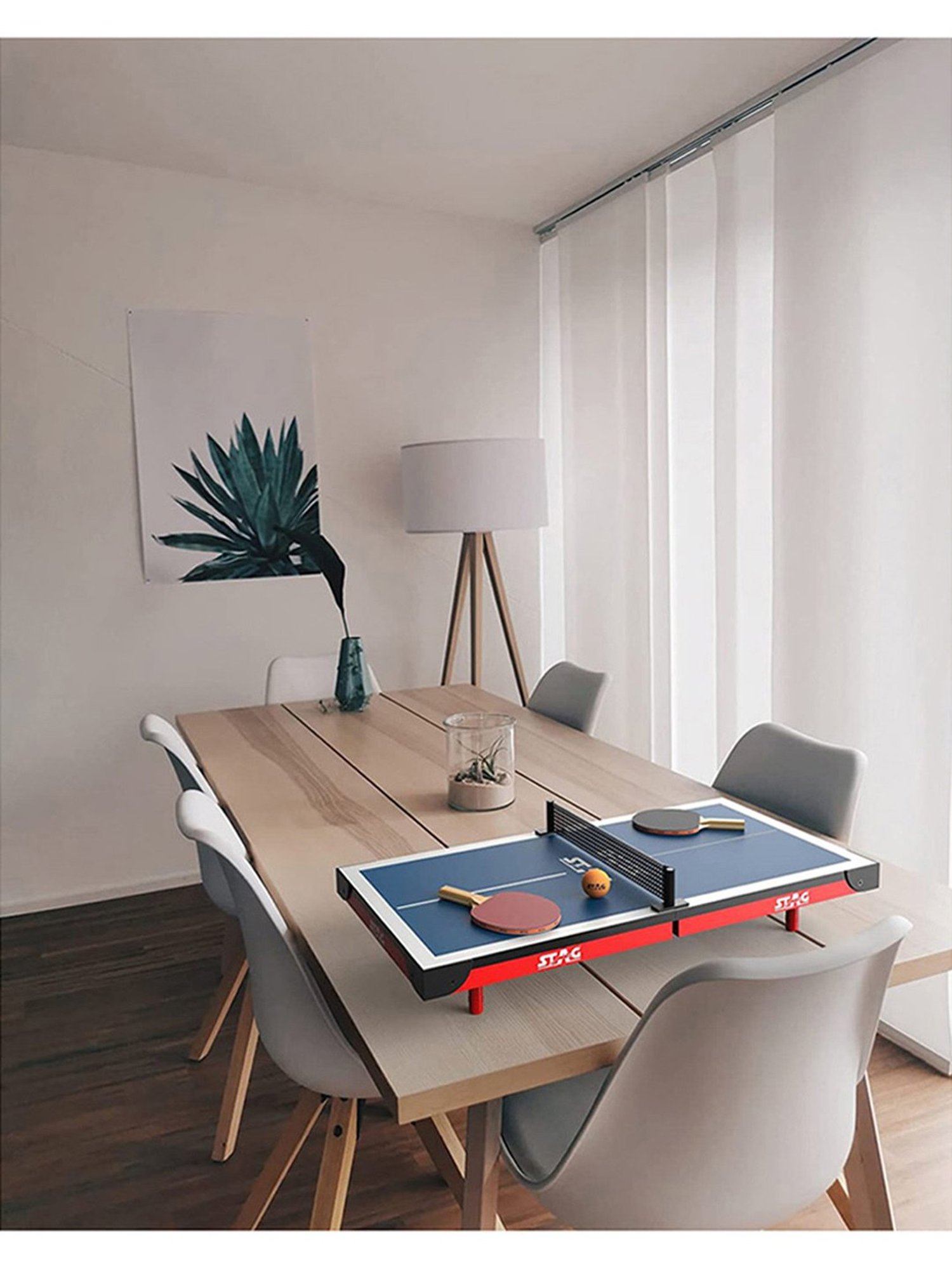 Stag Global Super Mini Fun Table Tennis Playset (Blue) Size - 60X30