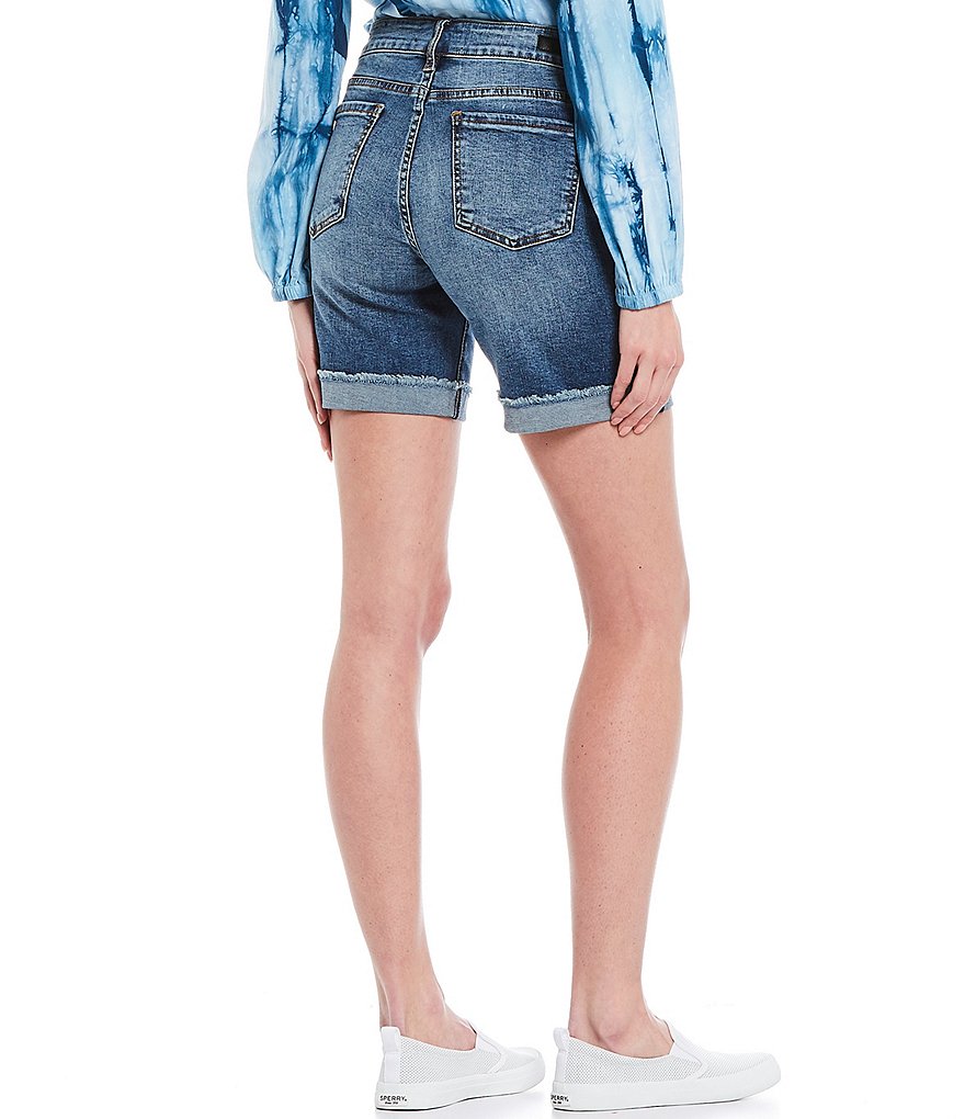KUT from the Kloth Catherine Destruction Detail Roll-Up Fray Hem Shorts
