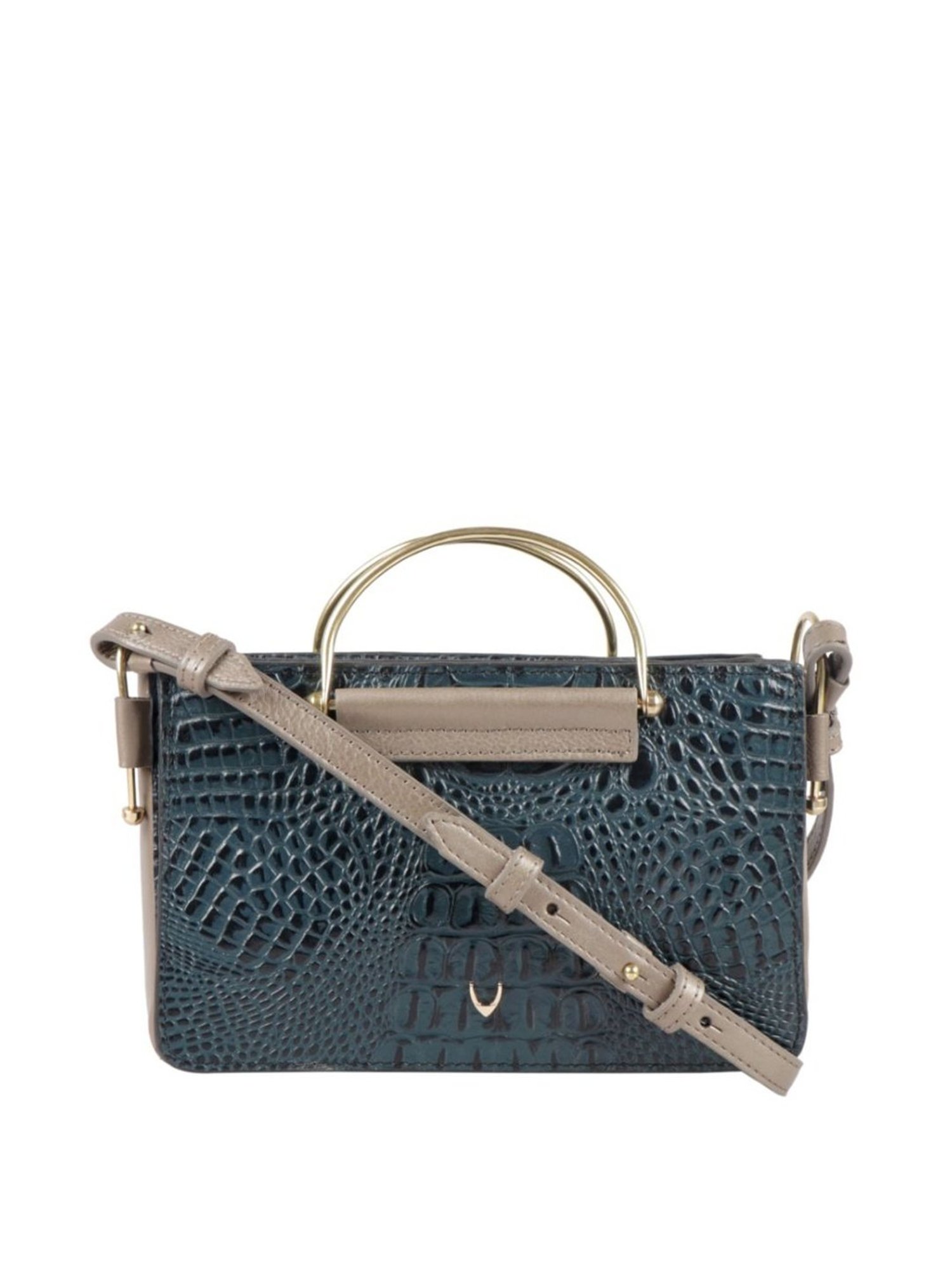 Hidesign Blue Textured Medium Sling Handbag