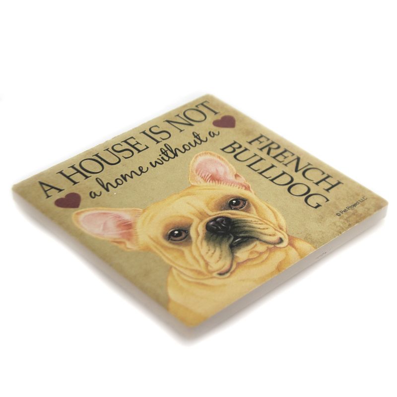 Animal 4.0" French Bulldog - House Stone Coaster Easel Sjt Enterprises  -  Coasters