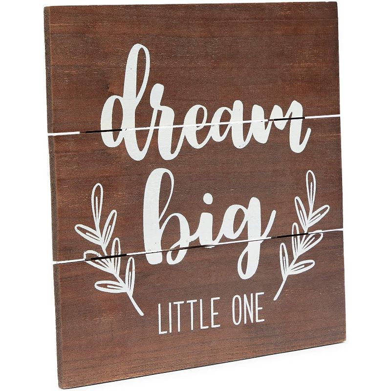 Farmlyn Creek Wooden Nursery Room Wall Decor Sign, Dream Big Little One (12 x 12 in)