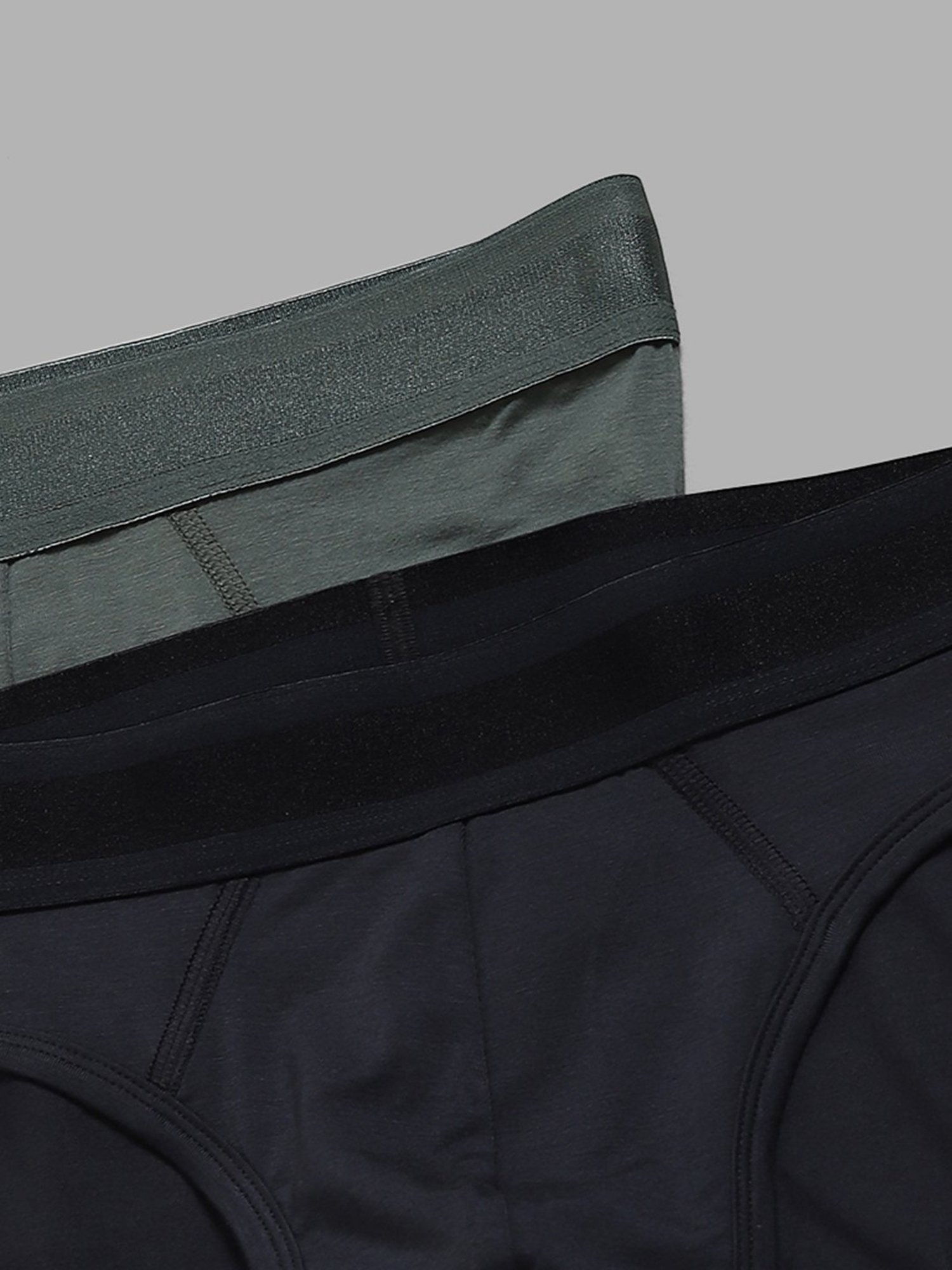 WES Lounge by Westside Grey & Green Briefs - Pack of 2
