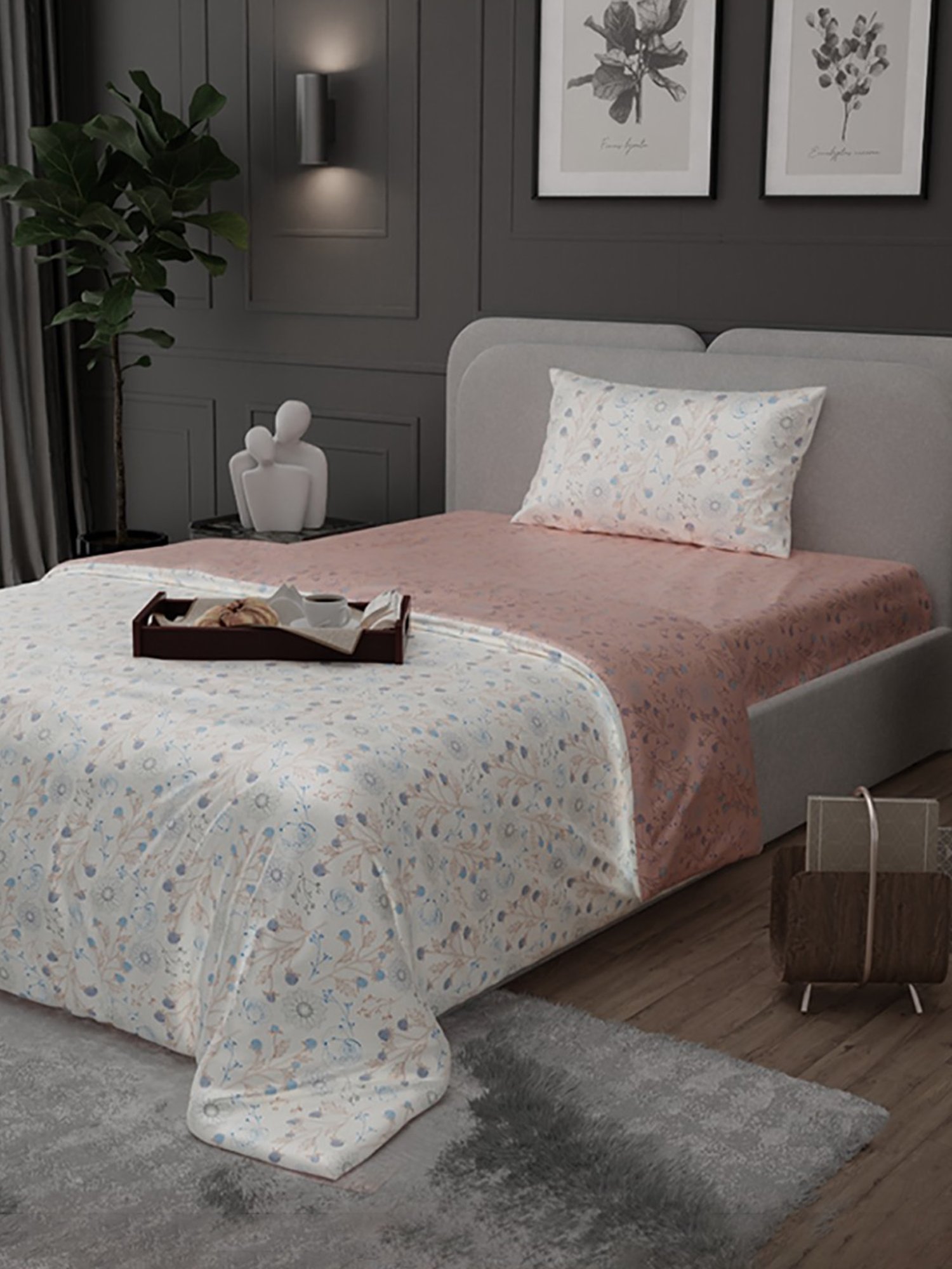 Stoa Paris Elegance Peach Polyester 300 TC Single Comforter