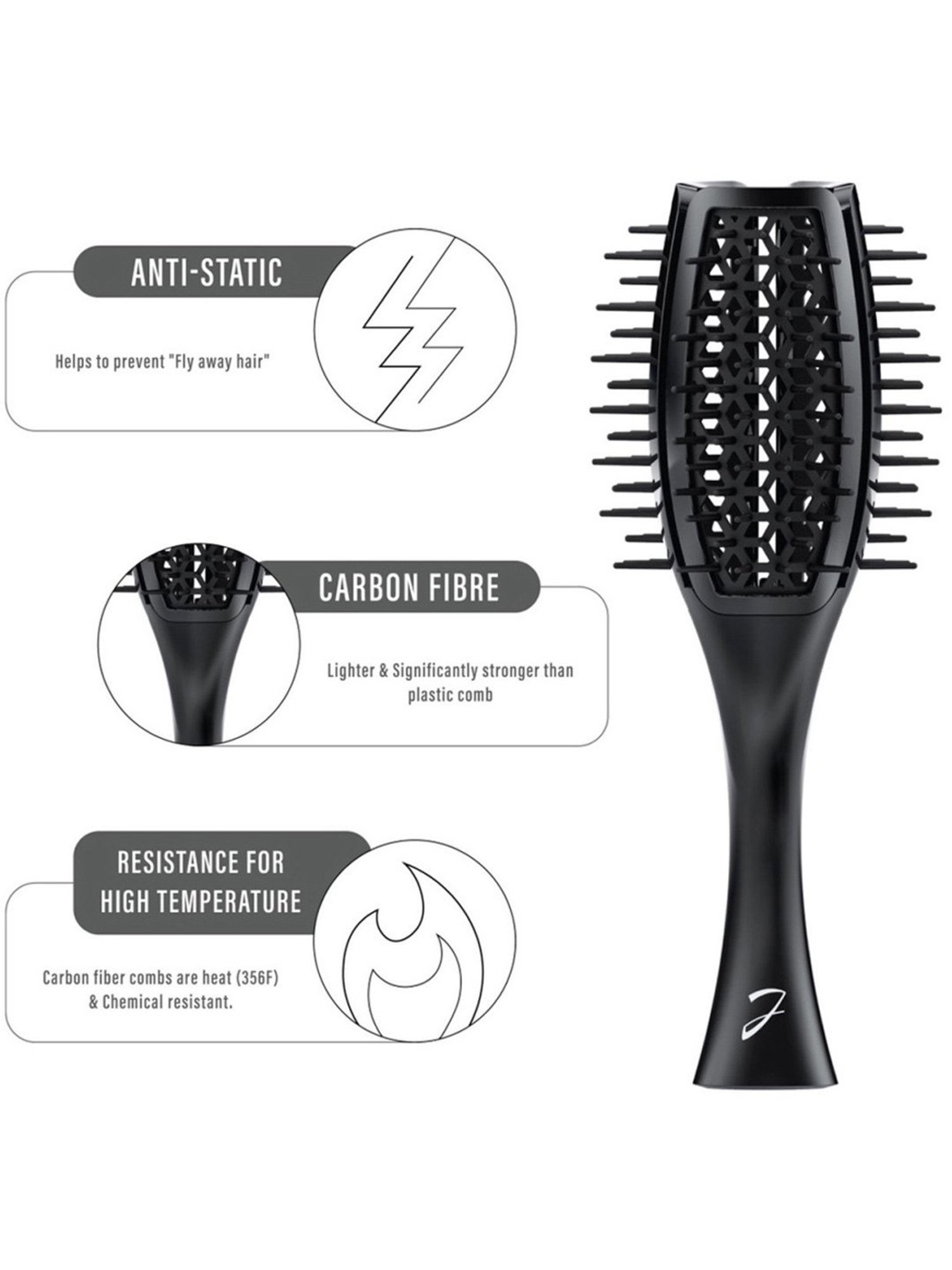 Janeke 1830 Professional Tulip Vented Hair Brush - 22 cm