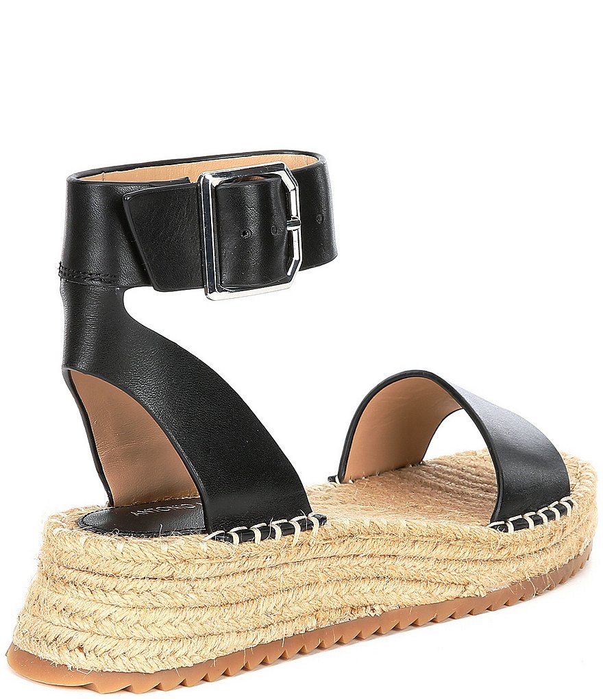Antonio Melani Fosterr Leather Ankle Strap Espadrille Wedges