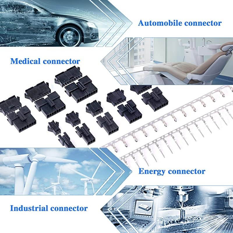 1940Pcs 25mm Pitch 23456789 Pin Male and Female Plug Housing and MaleFemale Pin Header Perfectly Compatible with JSTSM Connector Assortment Kit
