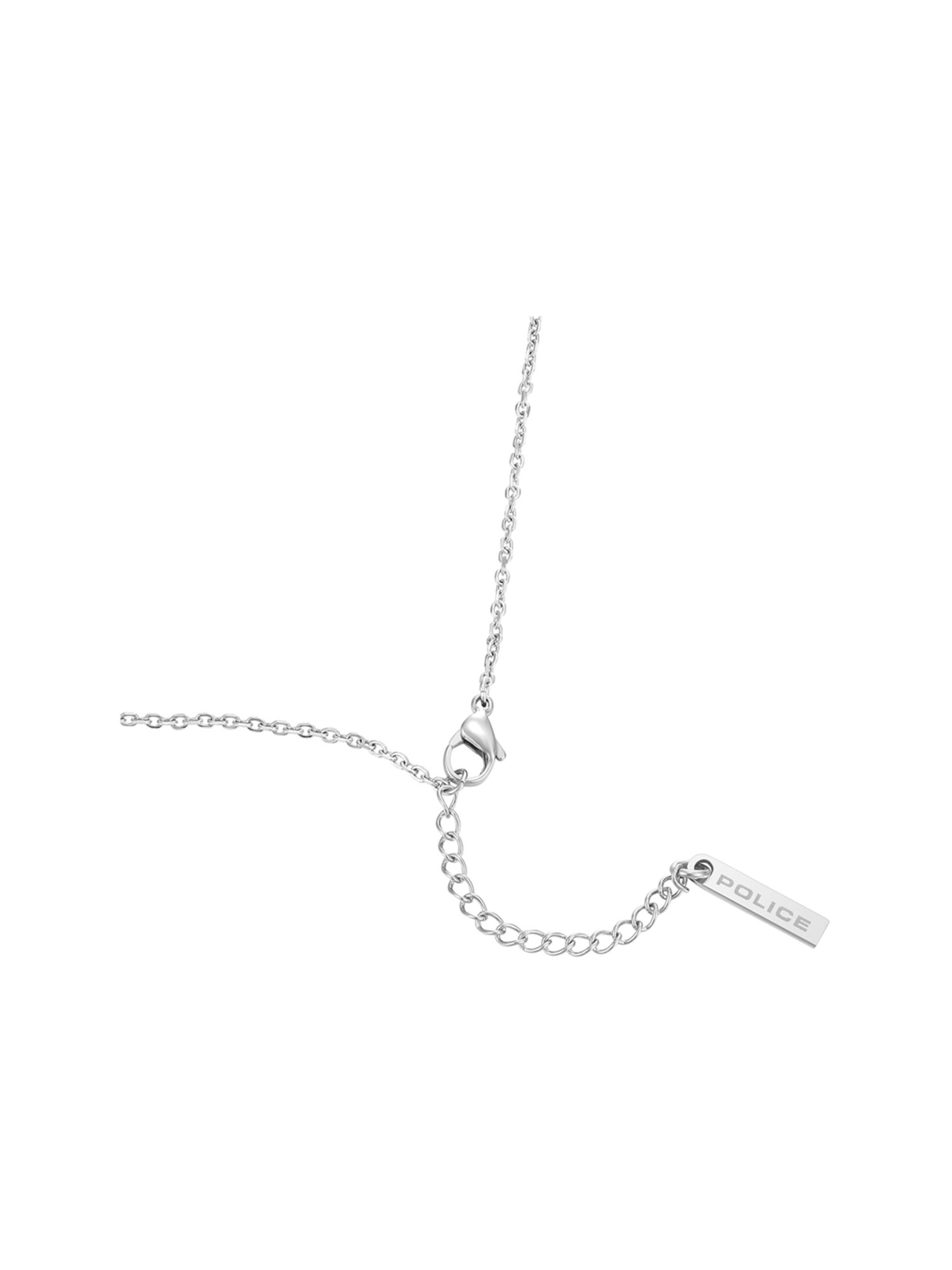 Police Armor Wing Logo Jet Crystals Grey Necklace for Men