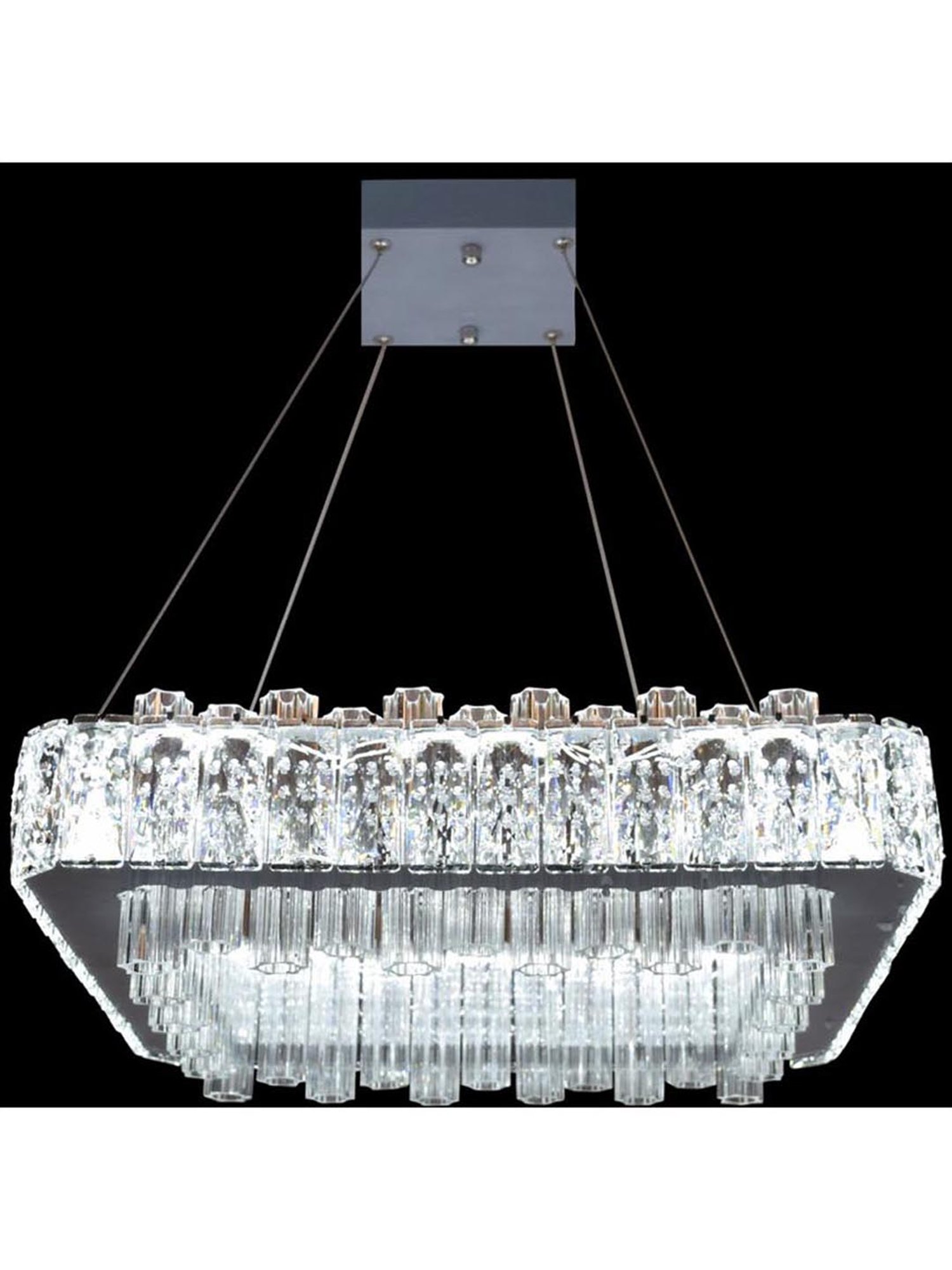 Kapoor E Illuminations Candela Transparent Crystal 3-Way Remote Lighting Chandelier Light - Set of 1