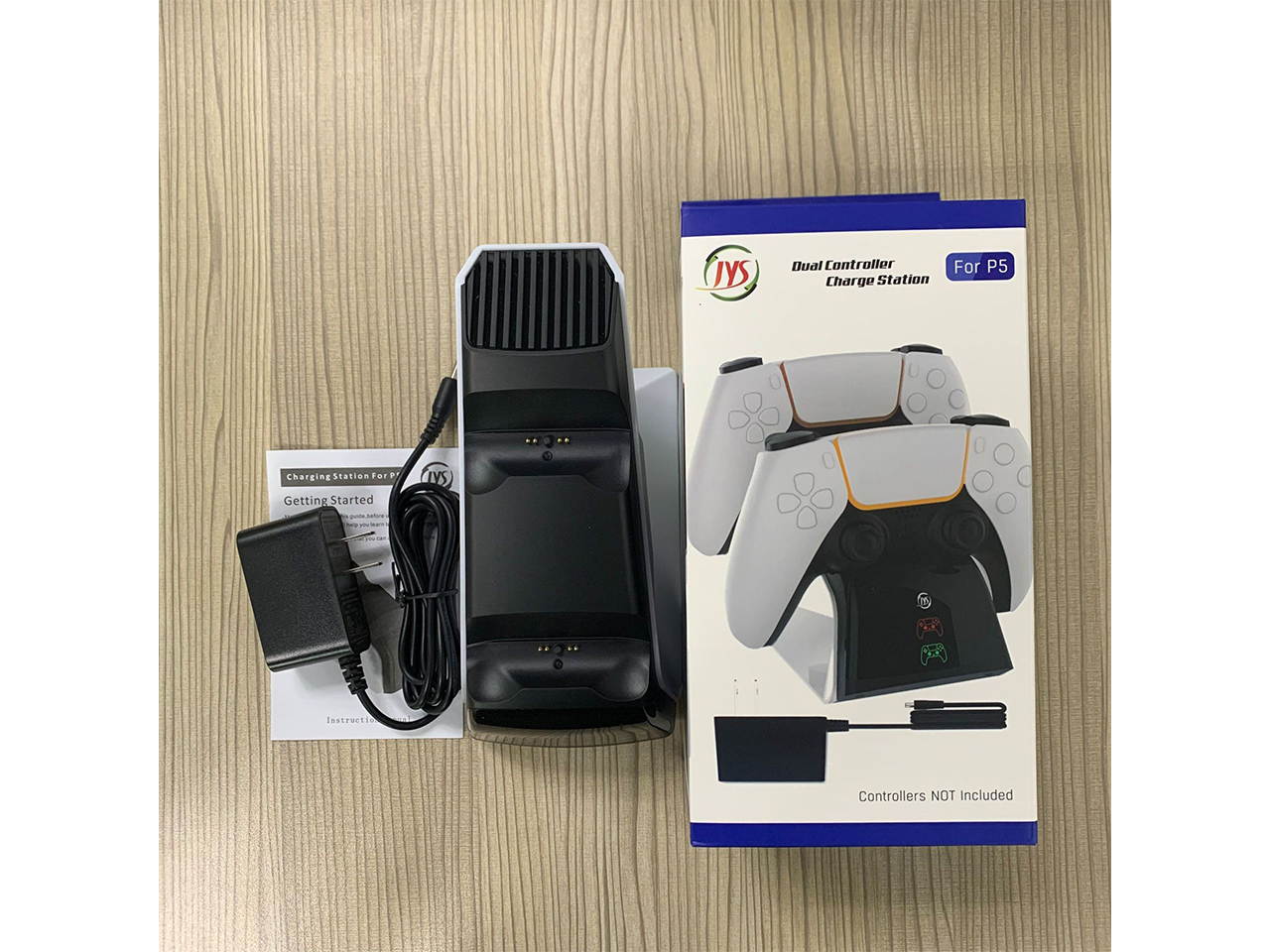 Brightup Dual Charger for PS5 Controller,Wechip Fast Charging Station Charger Dock with LED Indicator Safety Chip Protection Portable Gaming Charging Station Stand, Black