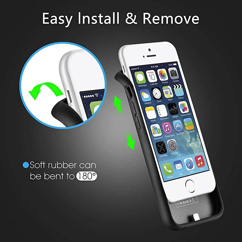 Battery case for iPhone 8/7/6/6s/SE 2020, 3000mAh Slim Portable Charger Case Protective Rechargeable Battery Pack Charging Case for iPhone 8/7/6/6s