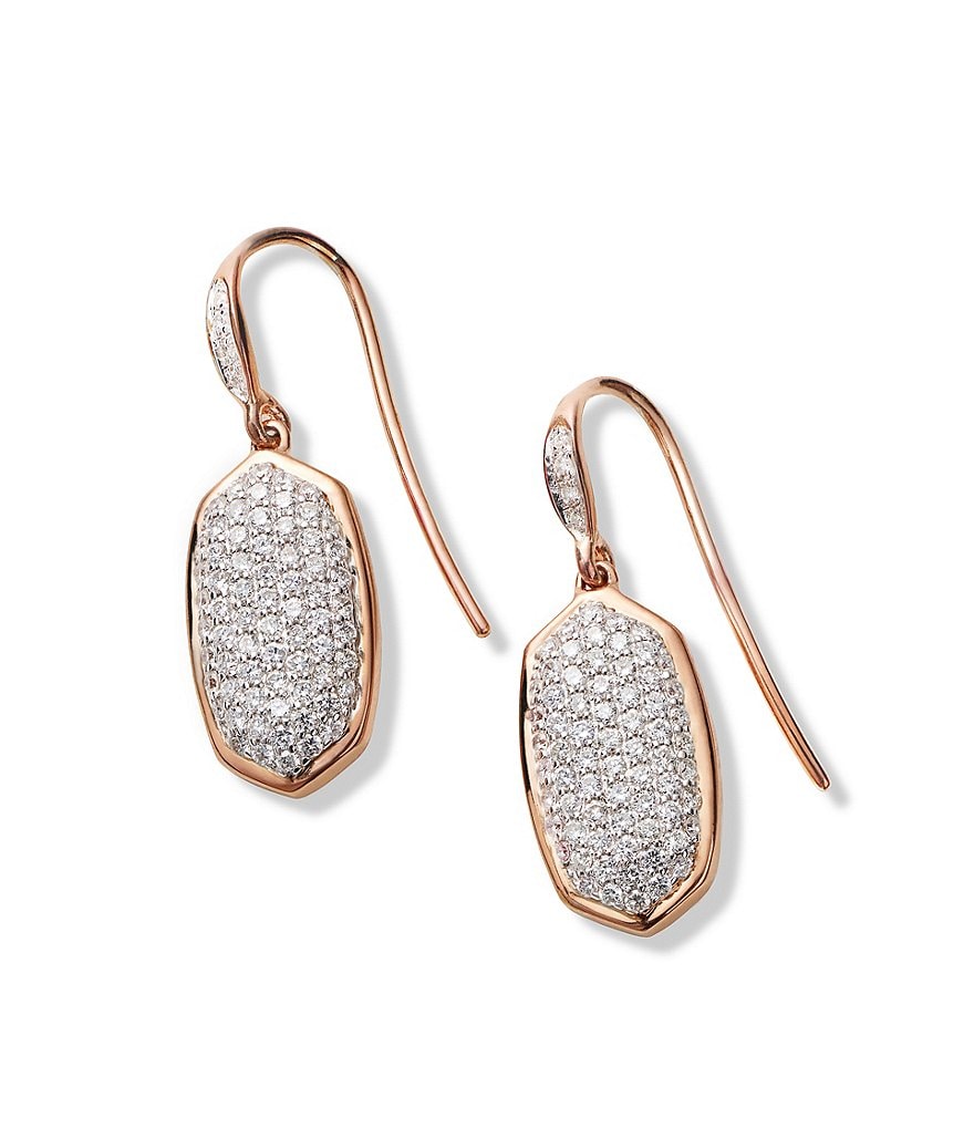 Kendra Scott Lee Earrings In Pave Diamond And 14K Gold