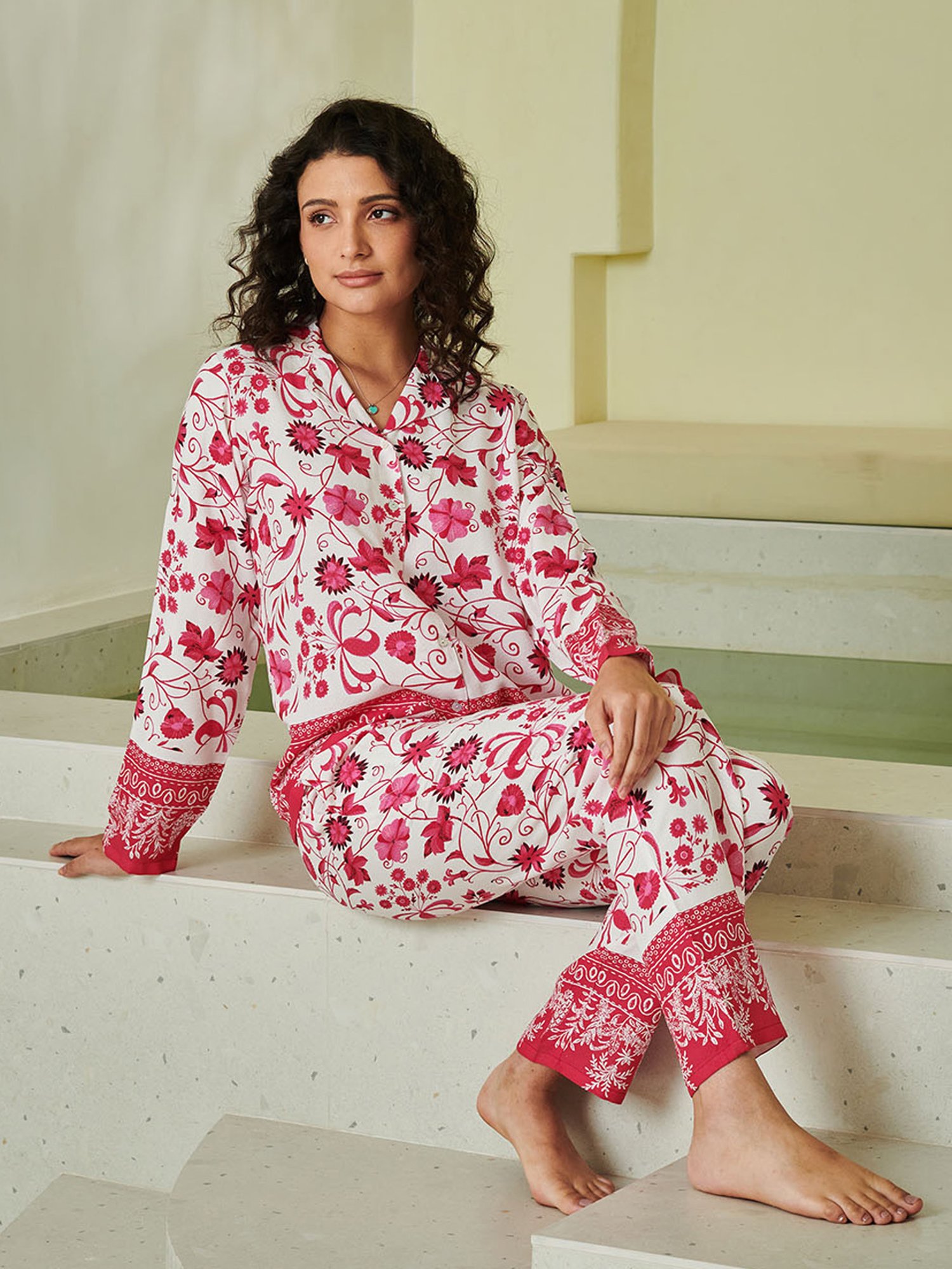 Dusk Attire Pink Clara Pyjama Set