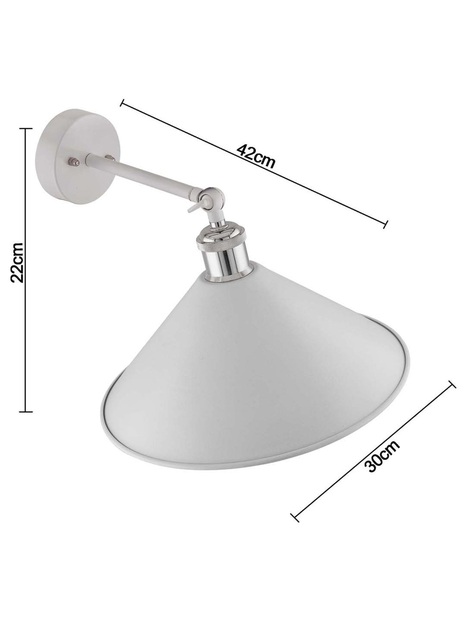 Homesake White Edison Barn Cone Shade Wall Lamp - Set of 1