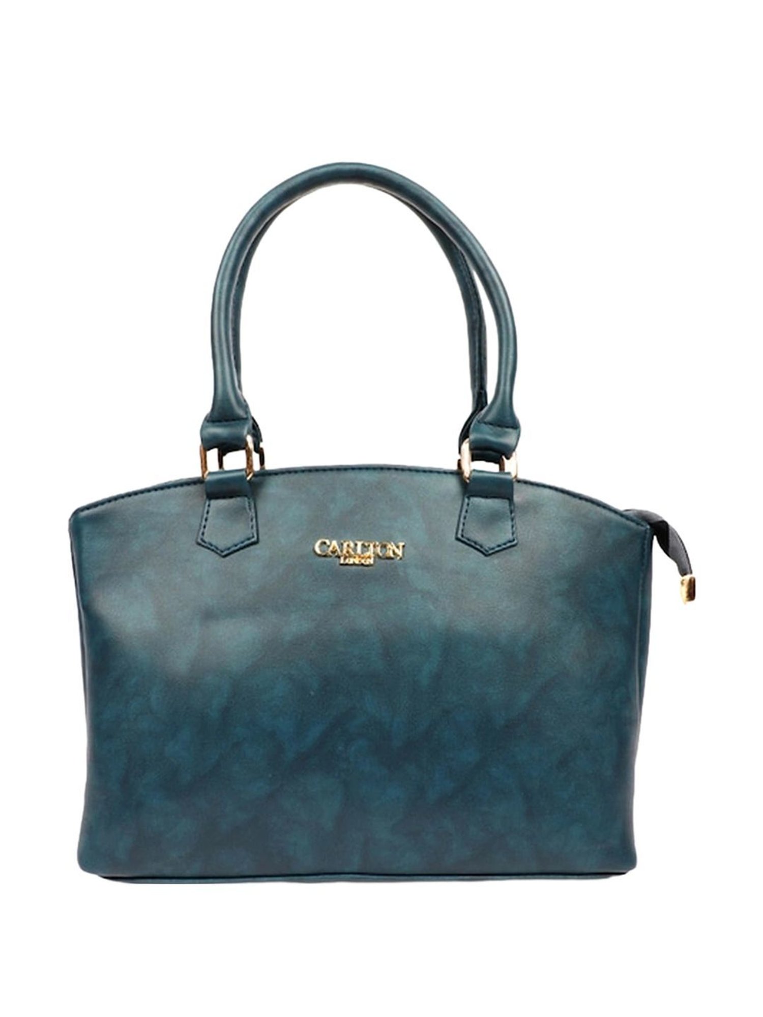 Carlton London Navy Blue Solid Medium Handbag