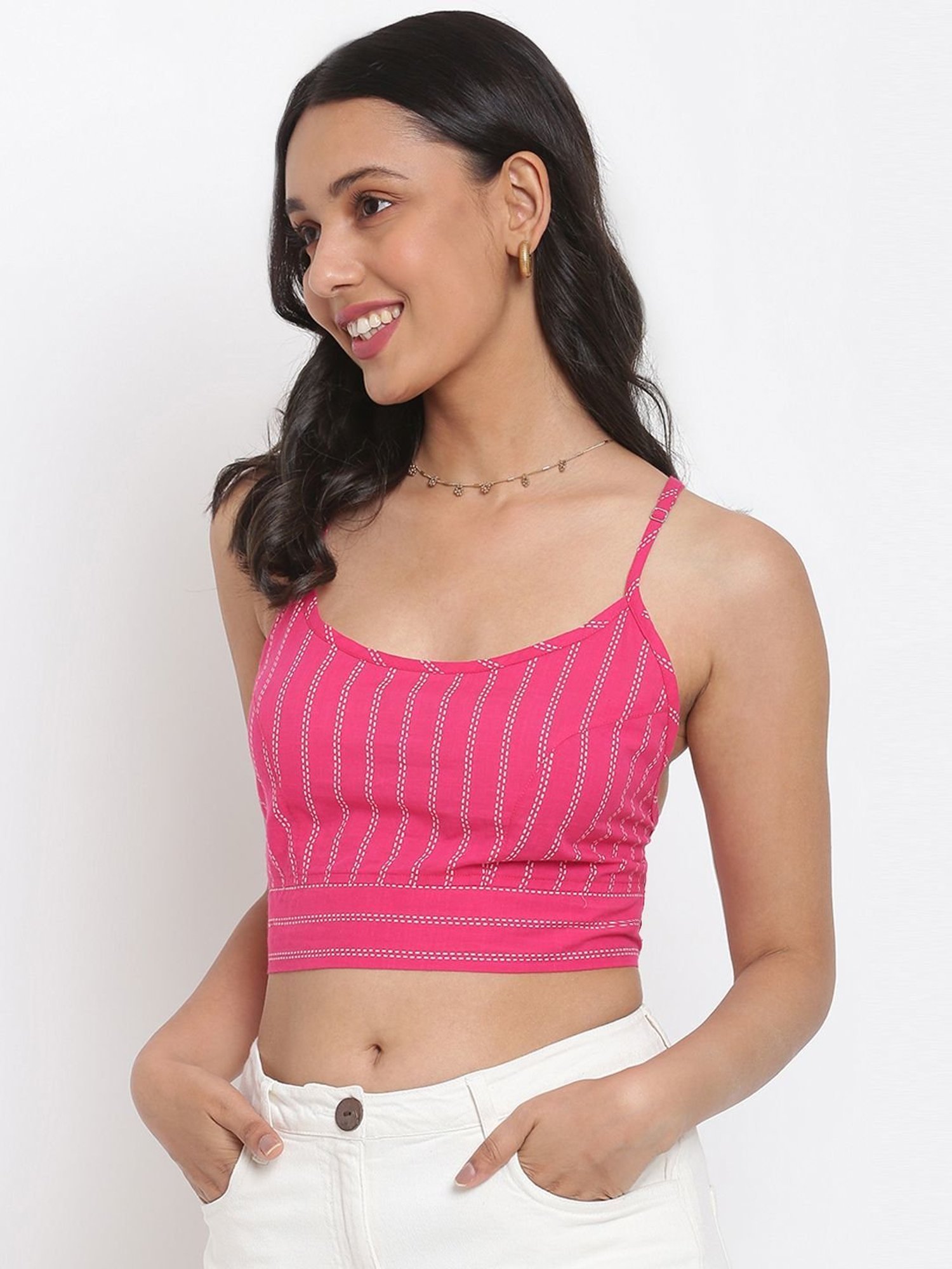 Fabindia Pink Cotton Printed Top