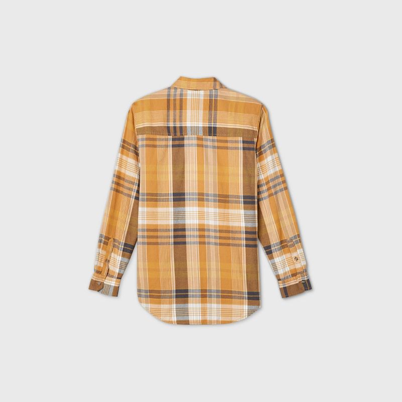 Women's Plaid Long Sleeve Button-Down Shirt - Universal Thread™ Yellow L