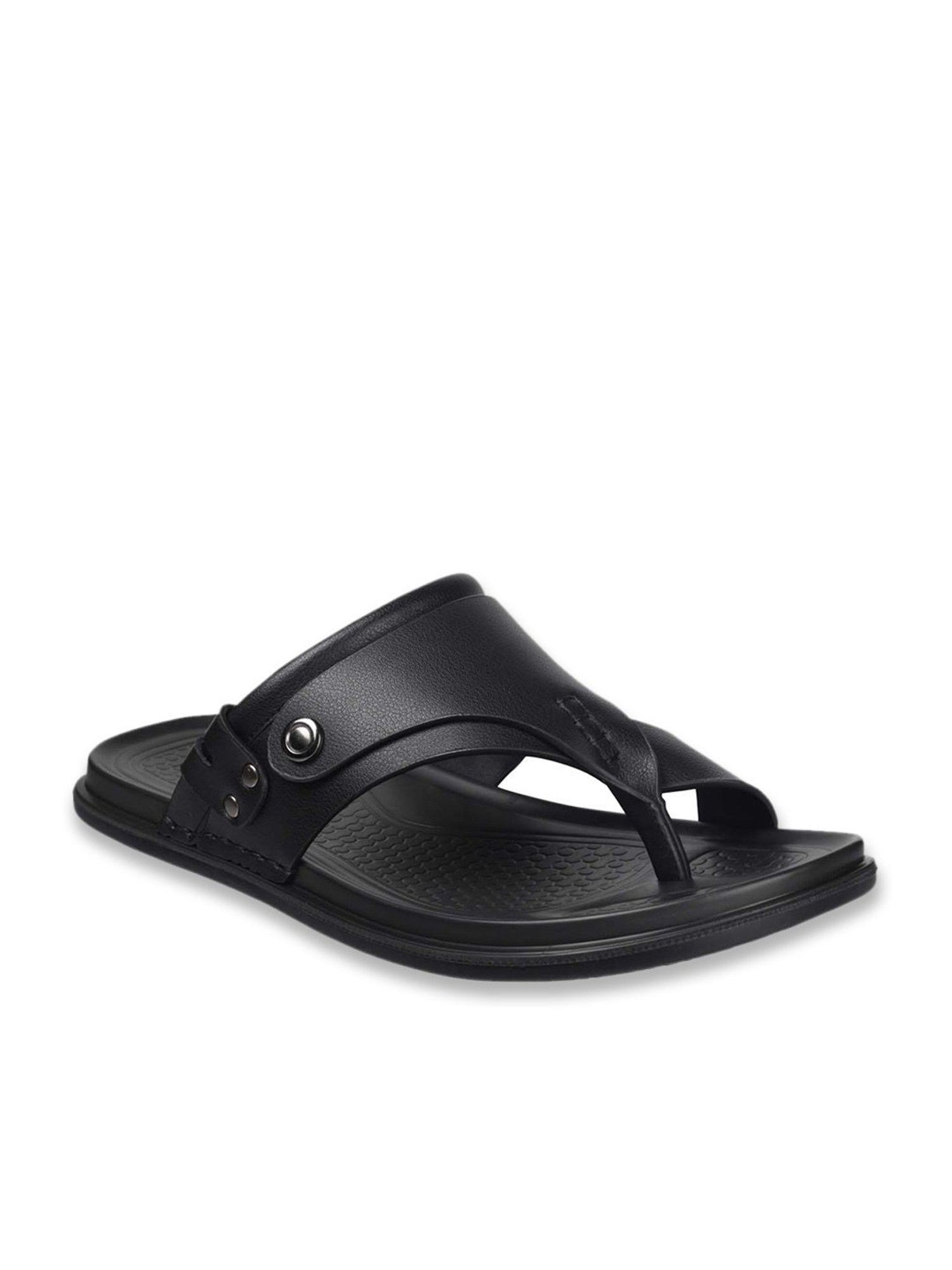 Da Vinchi by Metro Men's Black Toe Ring Sandals