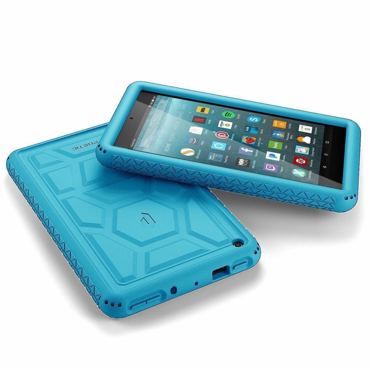 Corner Protection Case For Amazon Fire 7 (2017) Tablet Silicone Cover Blue
