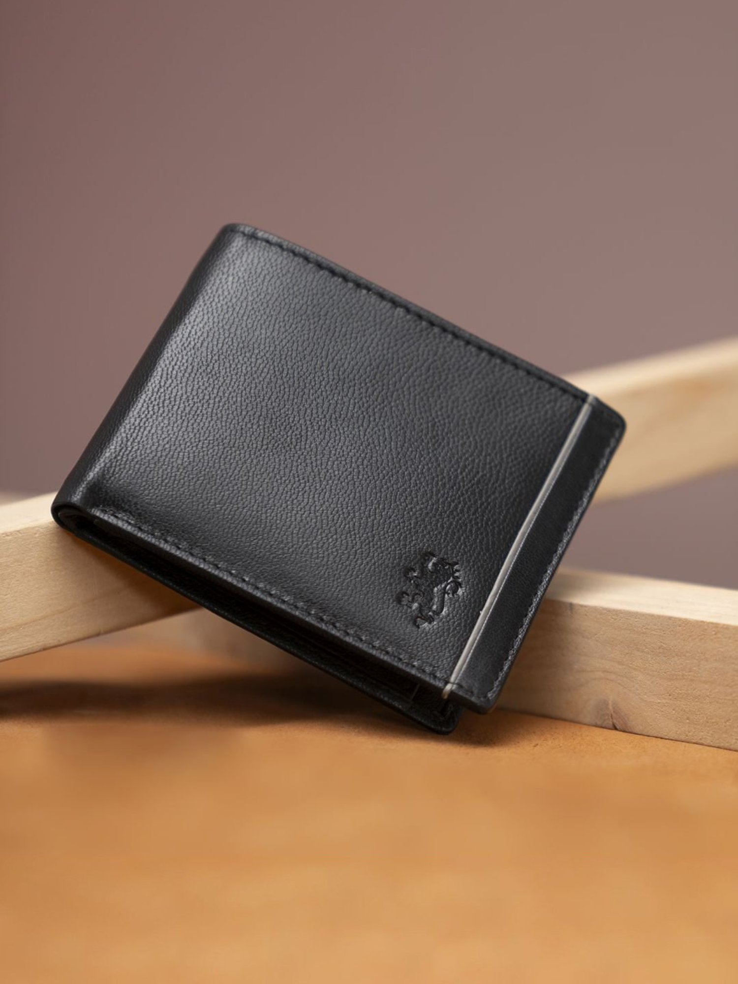 THE HOLISTIK Revival Black & Maroon Casual Leather Bi-Fold Wallet for Men