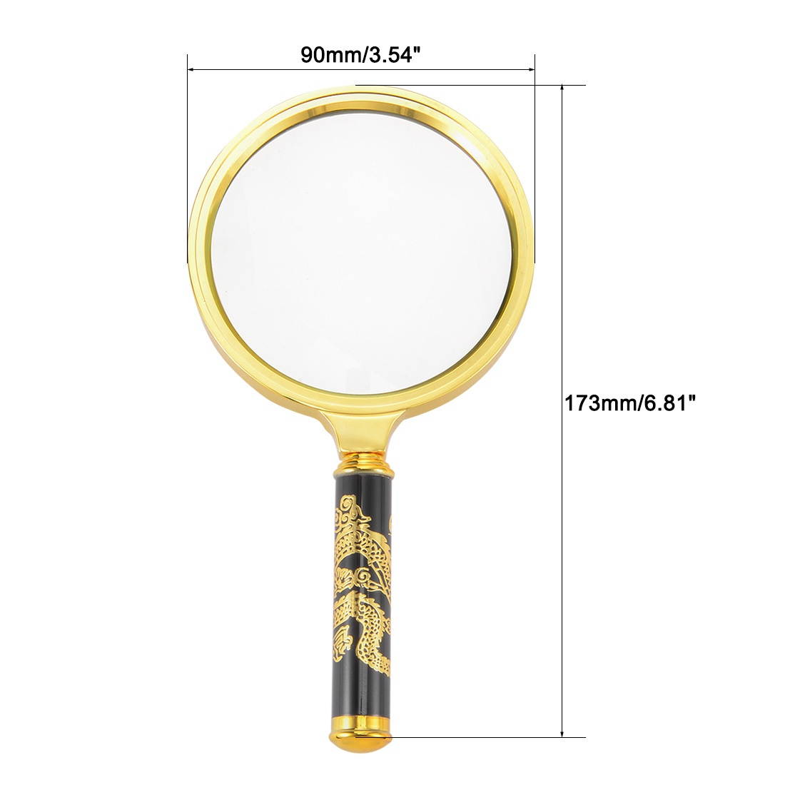 Global Bargains 80mm 10X Handheld Book Reading Magnifying Glass Lens Magnifier Gold Tone