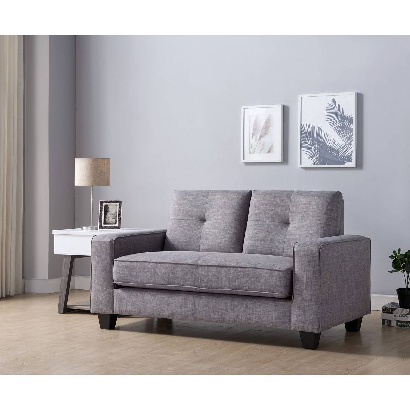 Druld Tufted Loveseat Tufted Leather Brown - Inspire Q