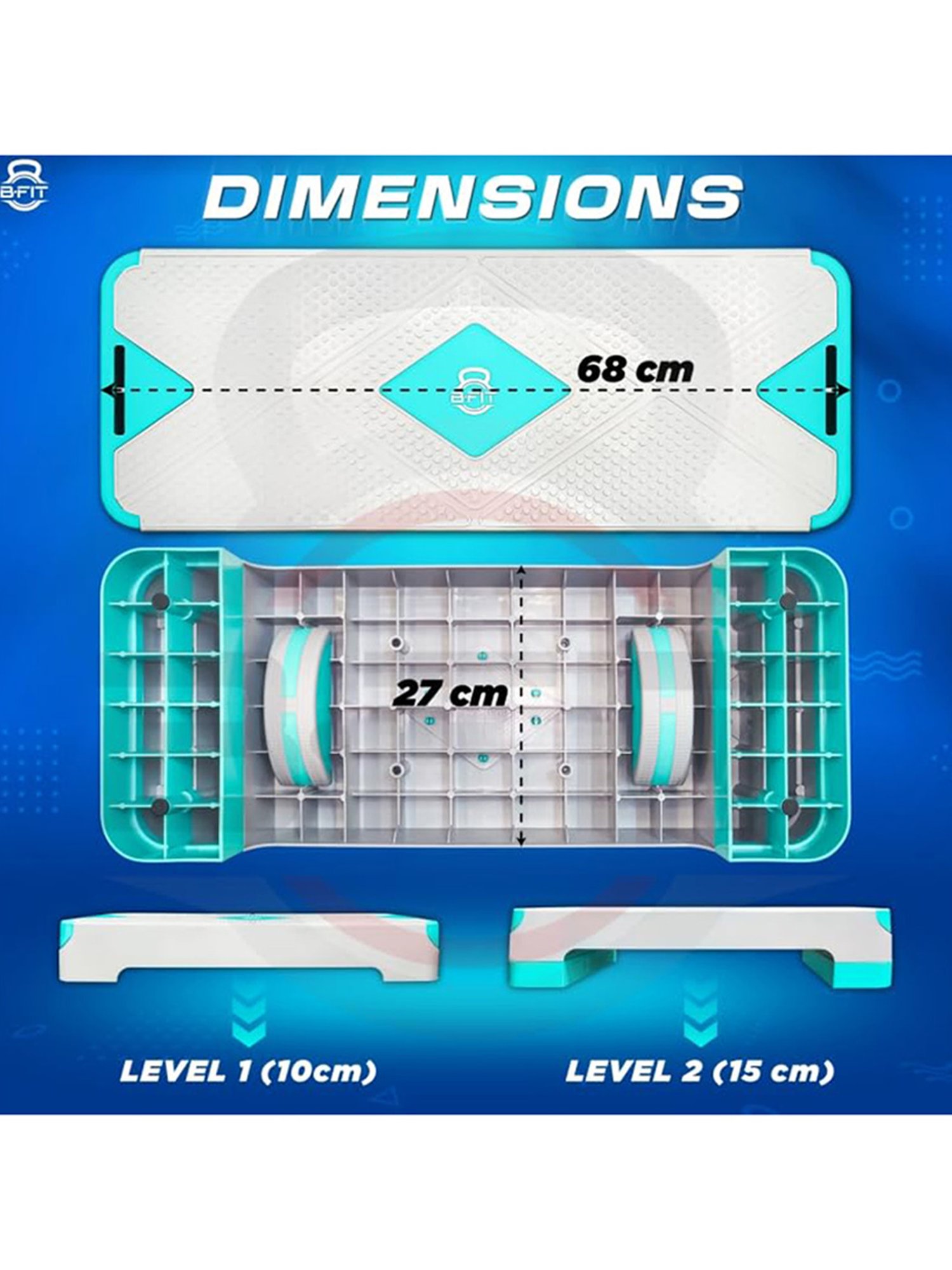 B Fit AB07-R Aerobic Stepper (Grey)