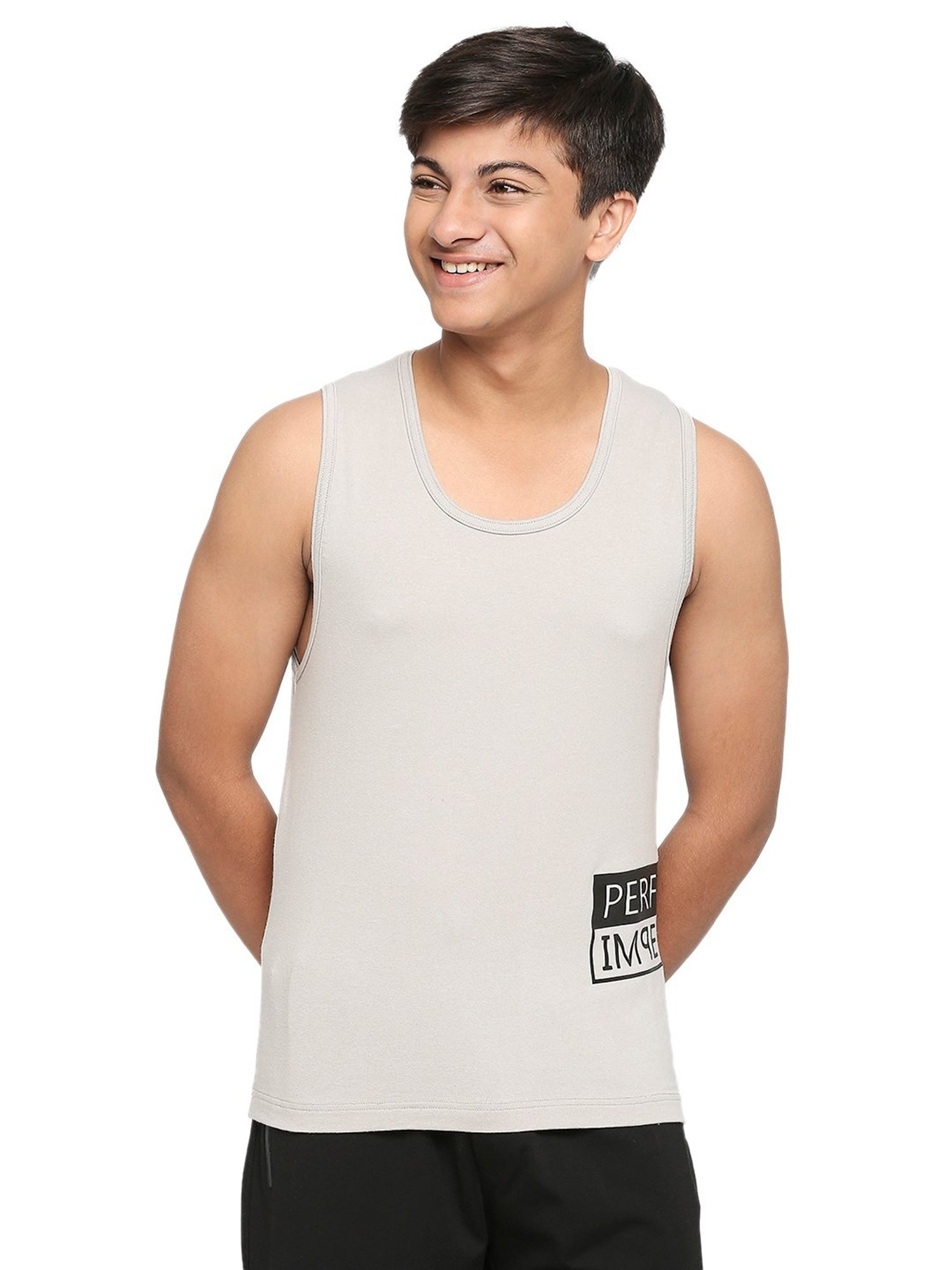 Frenchie Kids Light Grey Solid Vest