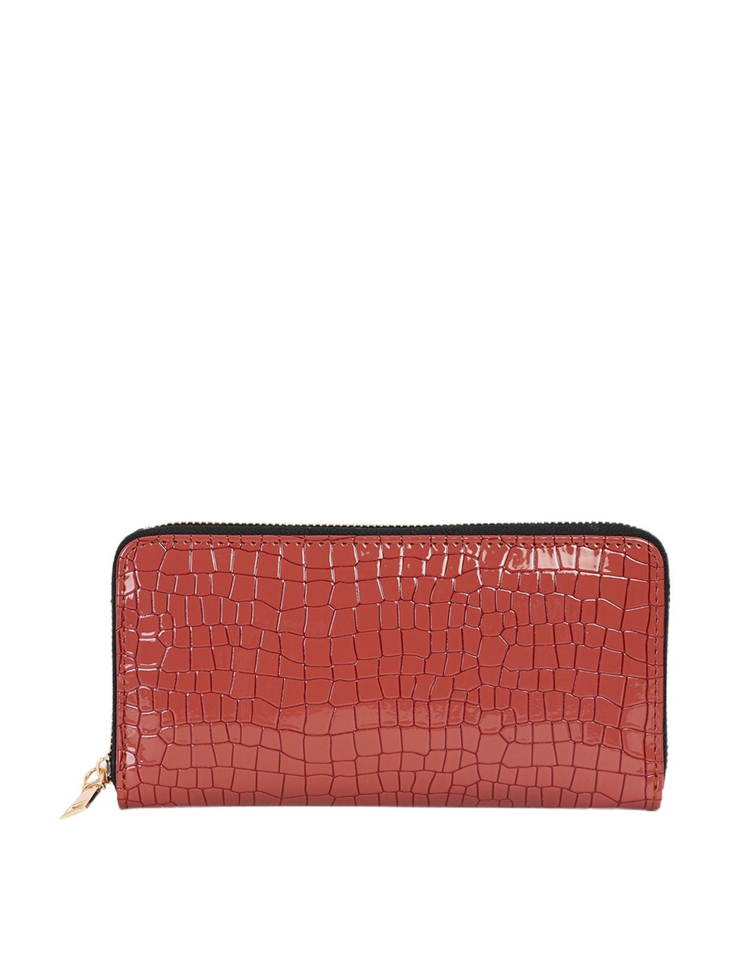 Bagsy Malone Red Textured Zip Around Wallet for Women
