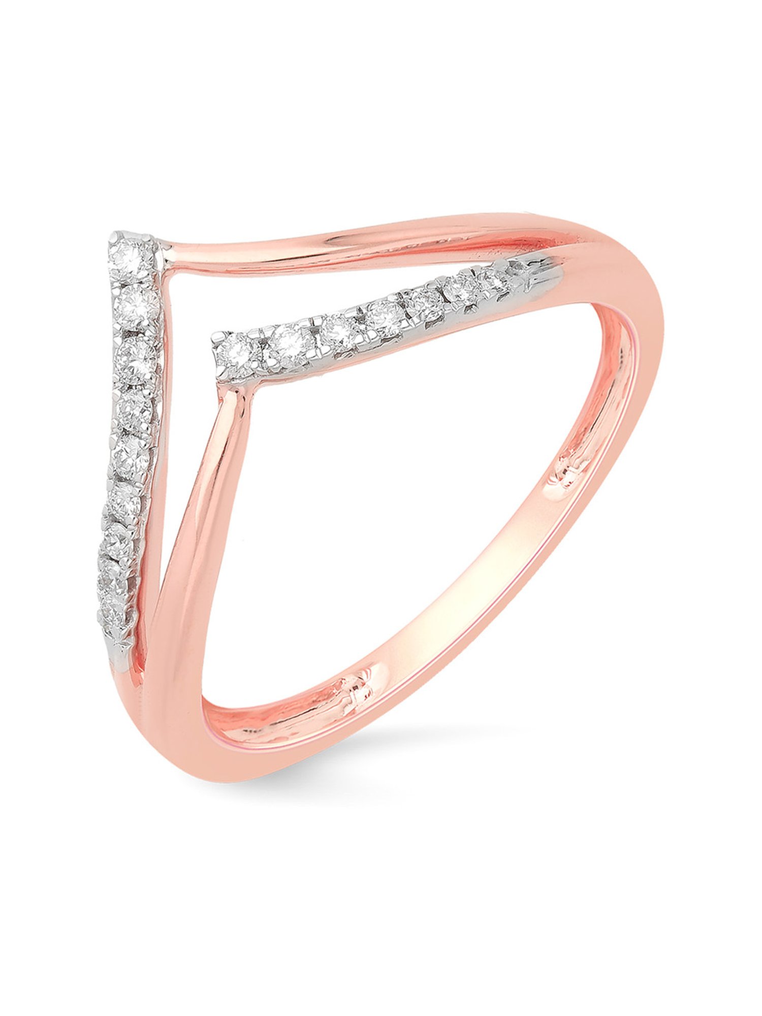 Mia By Tanishq Nature's Finest 14k Yellow Zigzag Treasures Gold Diamond Ring