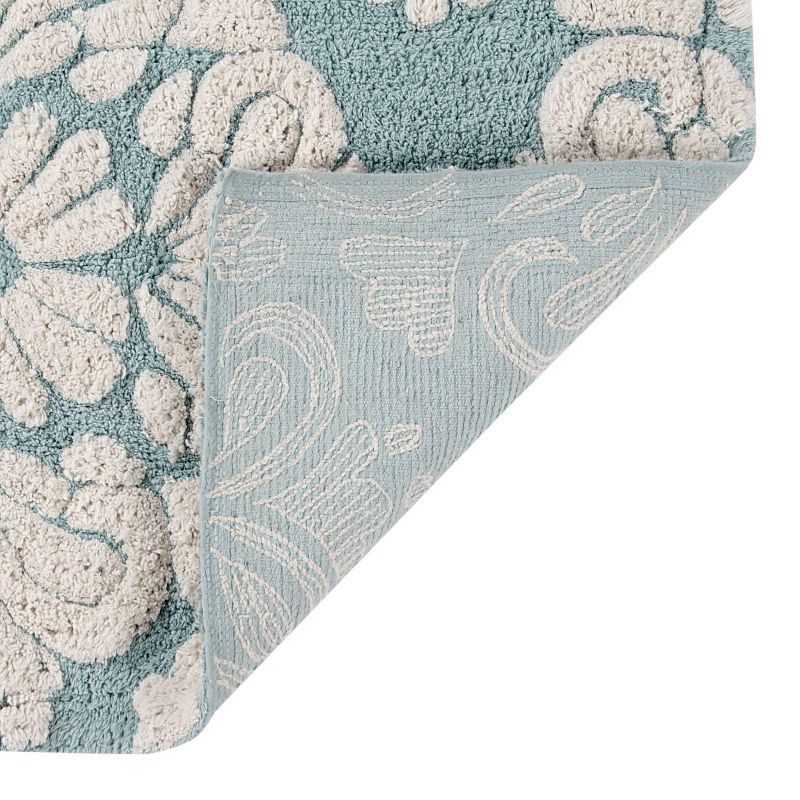 2pc Medallion Collection 100% Cotton Bath Rug Set Blue/Natural - Better Trends