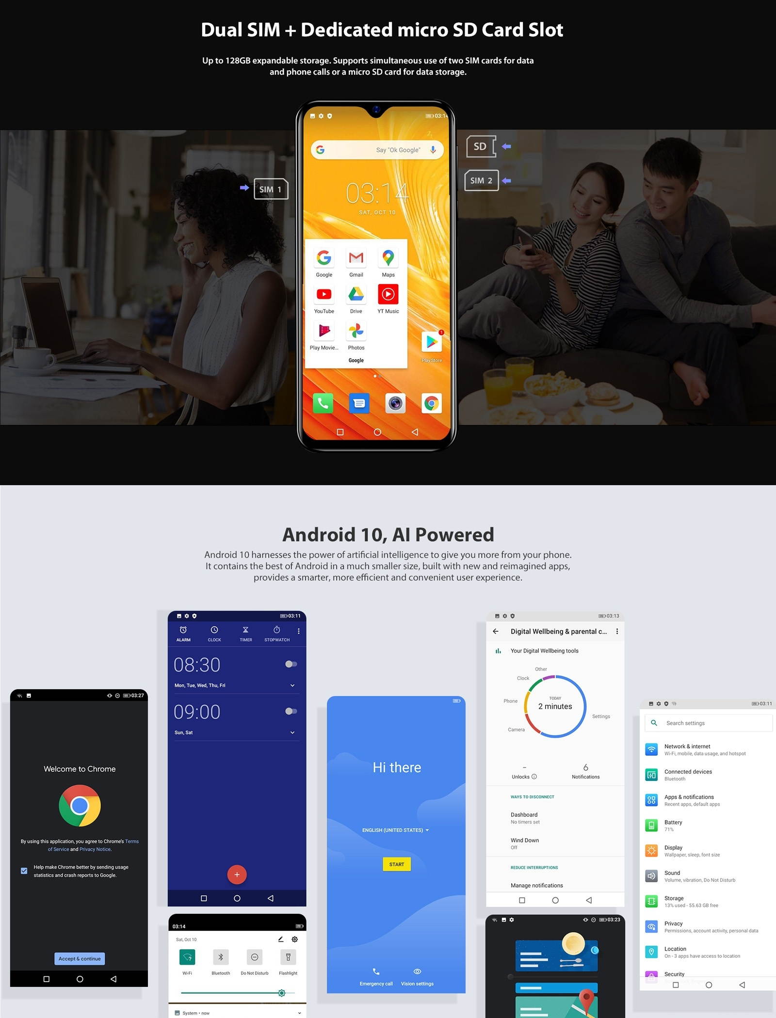 Unlocked Smartphone, Blackview A60 Plus, 4GB+64GB, Face ID & Fingerprint Identification, 4080mAh Battery, 6.088 inch Android 10.0 MTK6761V/WB Quad Core up to 2.0GHz, Network: 4G, Dual SIM