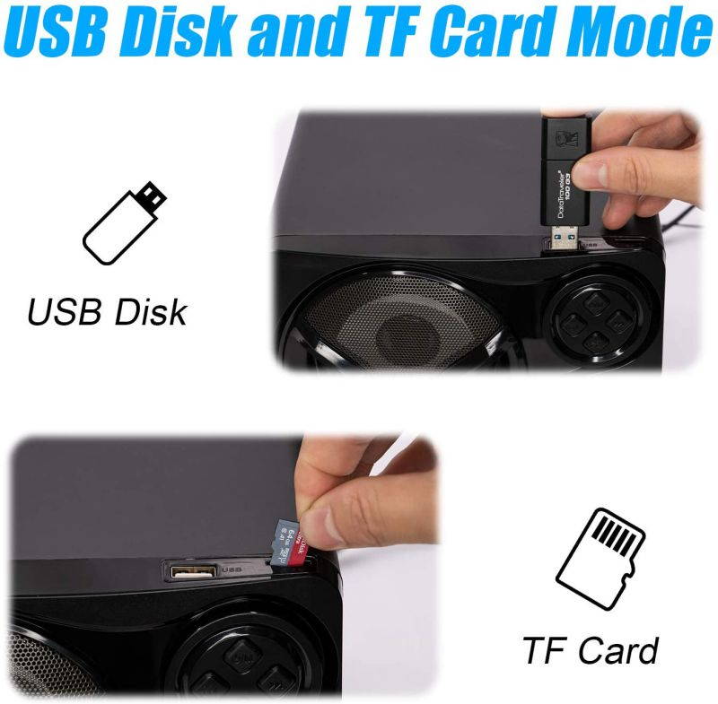 Computer Speakers with Subwoofer, 2.1 Powered Sound System, Cool Colorful LED, Multimedia Speaker with Bluetooth/Line-in/FM/USB&TF Slot, Compatible with Gaming PC, Desktop, Laptop (2.1ch)