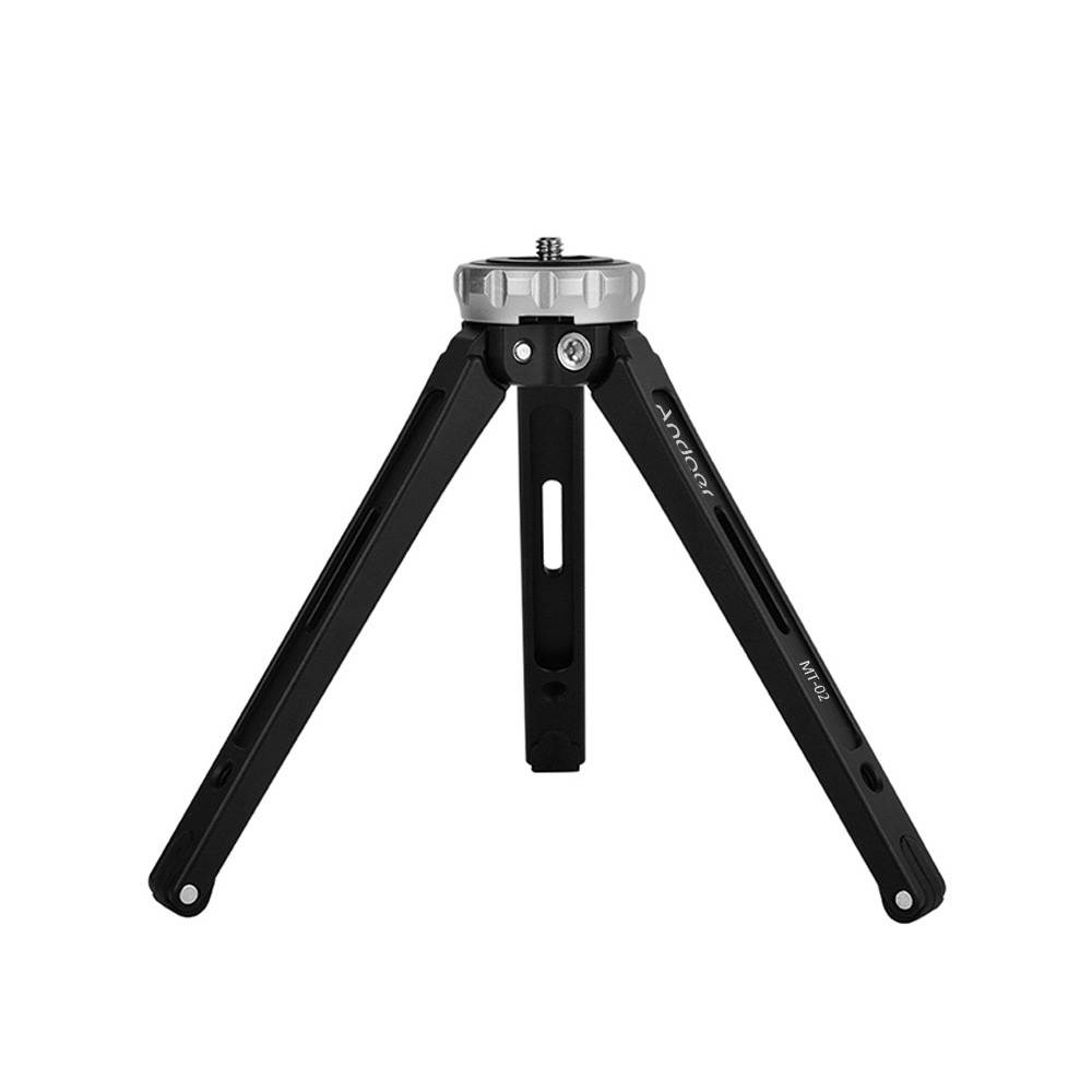 Andoer MT-02 Mini Desktop Tripod Aluminum Alloy 1/4" Screw Max. Load 15kg/ 33lbs for DSLR Digital Video Camera DV
