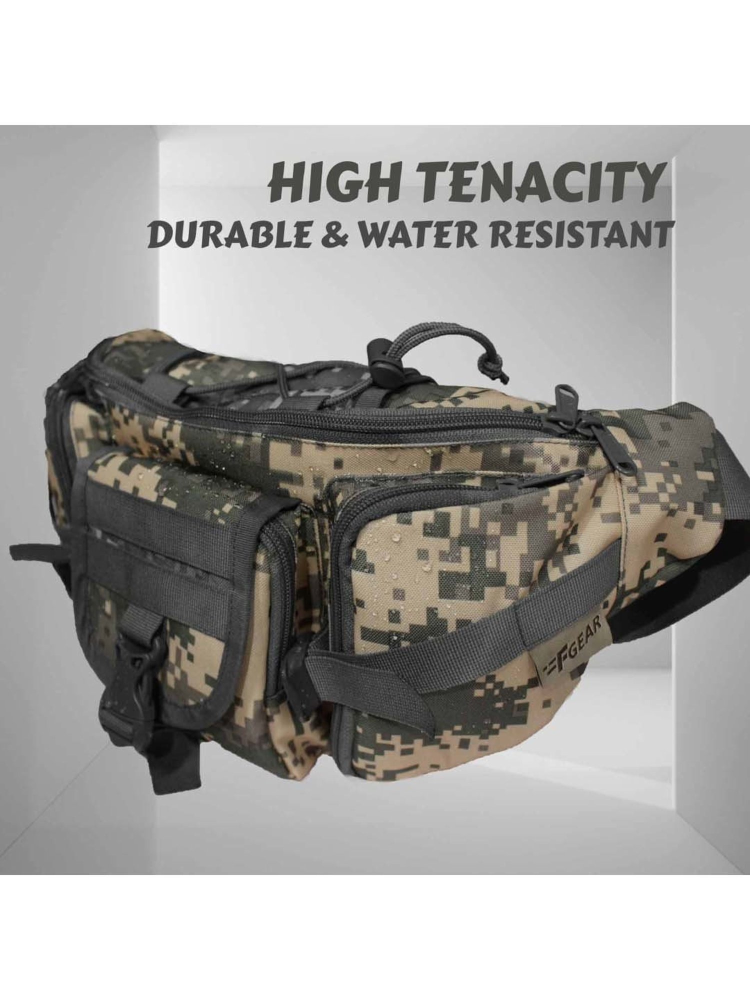 F Gear Grey Printed Waist Pouch