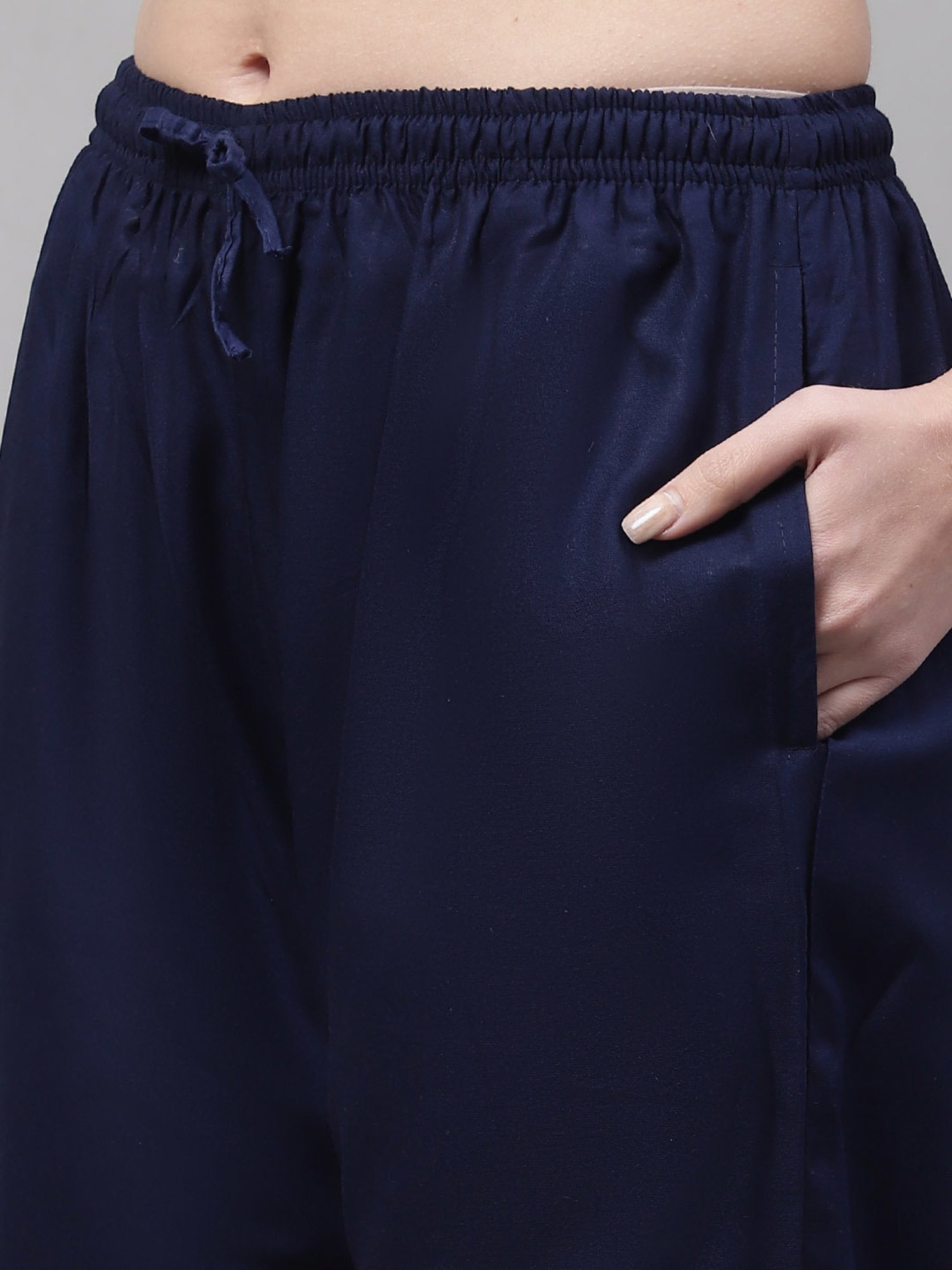 Gracit Black & Navy Rayon Palazzos - Pack of 2