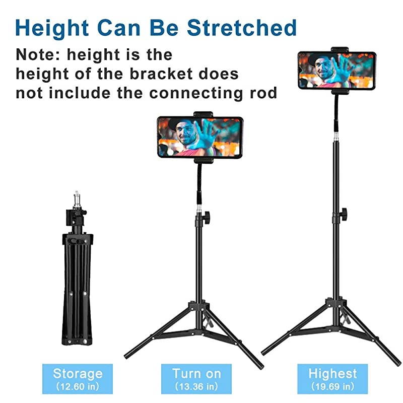 Stand, 2 Pack Mic Arm Stand Boom Suspension Stand, Desk C Clamp Light Mount Stand with 1/4" Ball Head for Ring Light/Video Light//Video Conference Light