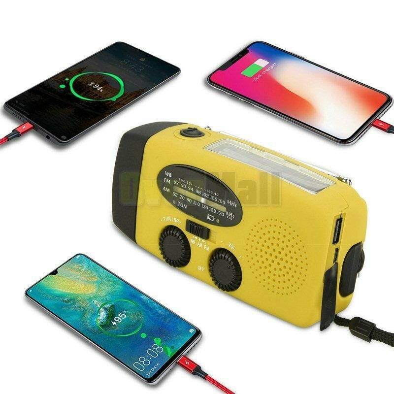 10Pcs Emergency Solar Power Weather Radio Receiver Lighting Torch SOS USB Charge